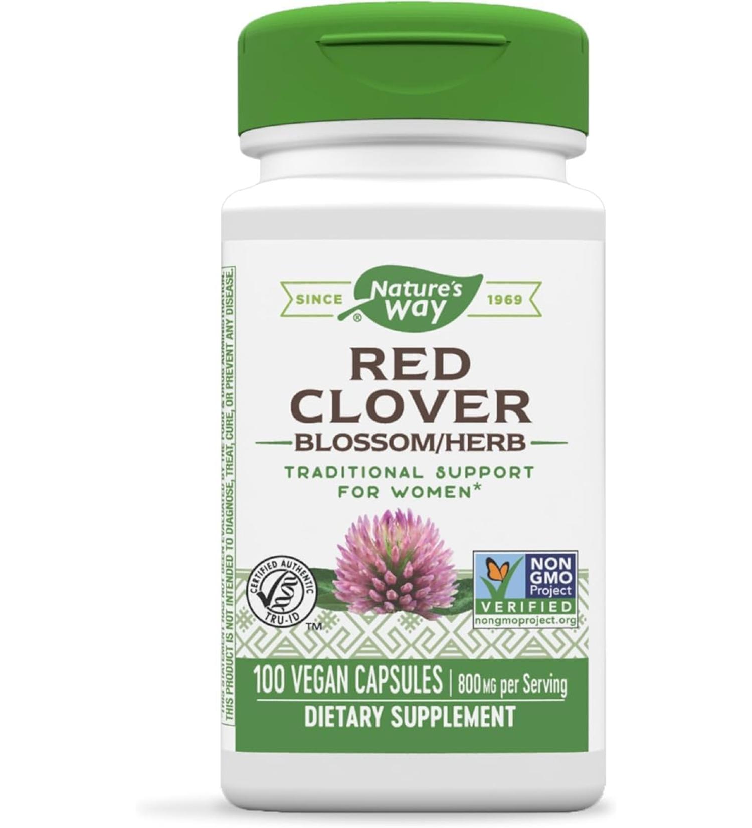 Nature's Way Red Clover Blossoms Health Supplement 100 Count - Buy Online on GoSupps.com