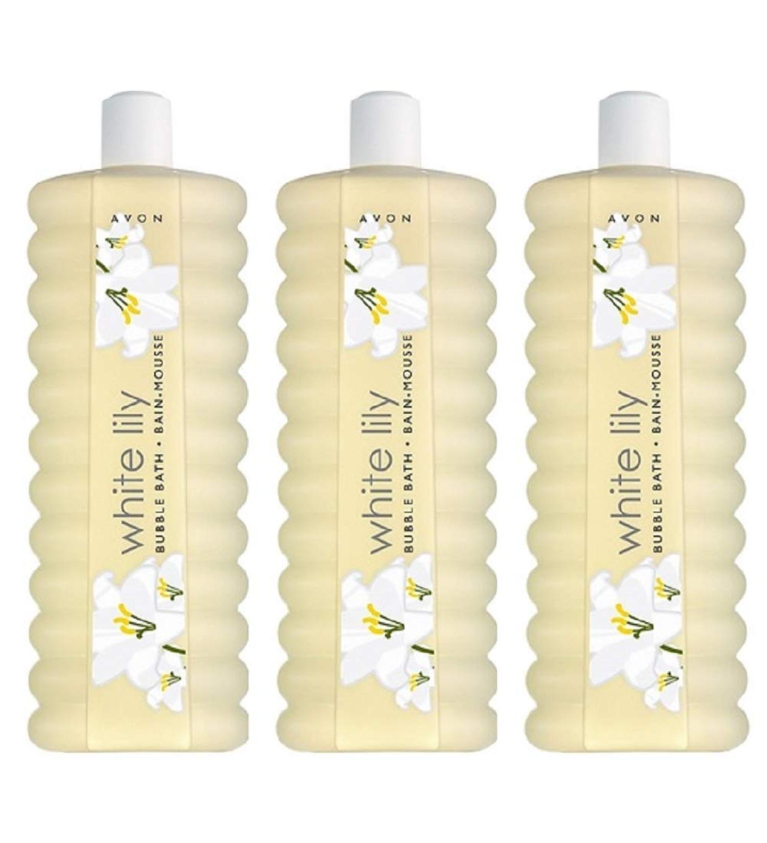3 x Avon Bubble Bath 500ml White Lily Lily 500 ml (Pack of 3)