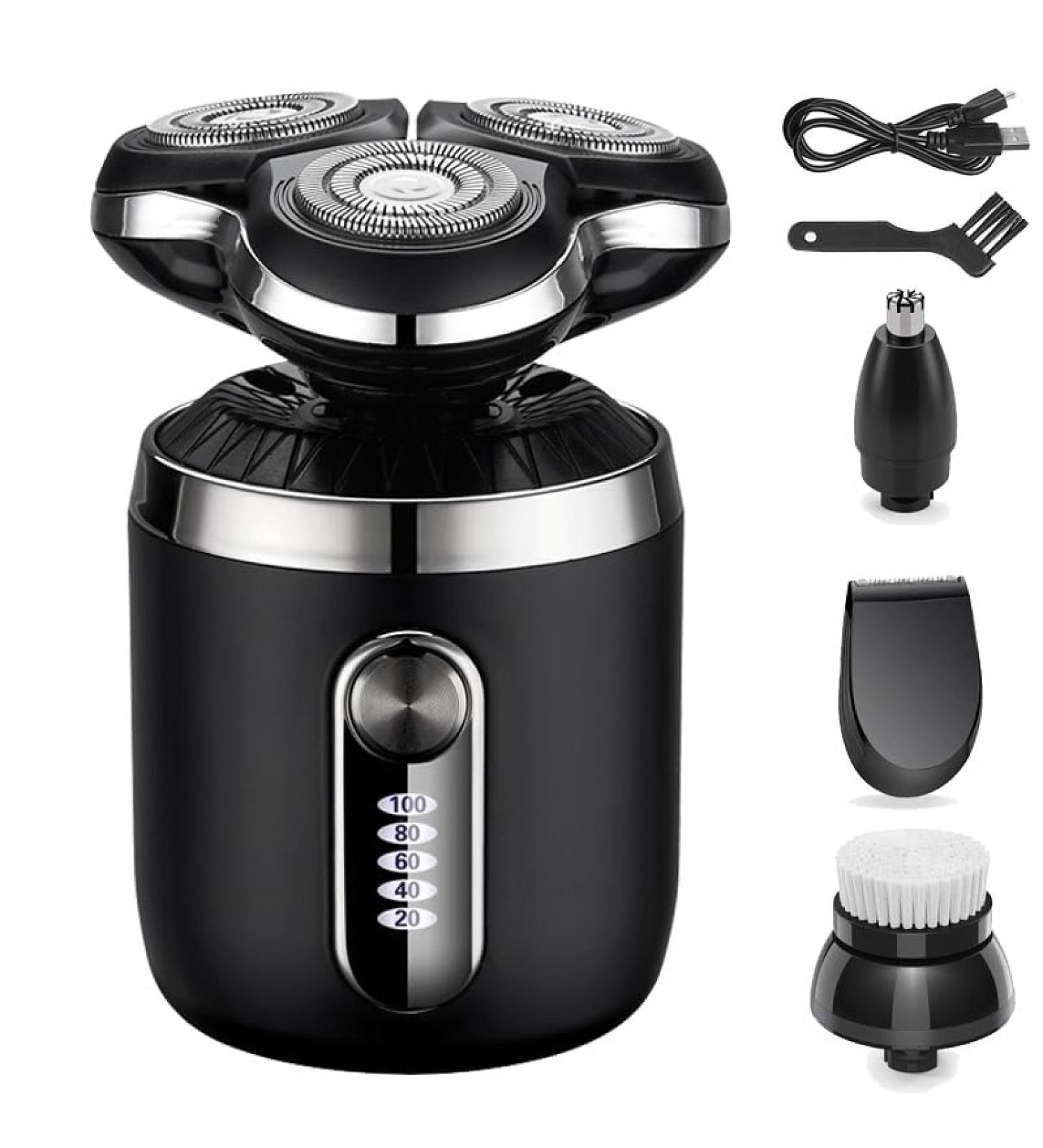 Best Head Shavers for Bald Men - Waterproof Cordless 3D Rotary Electric Shaver & Beard Trimmer with LCD Display - Buy Online on GoSupps.com