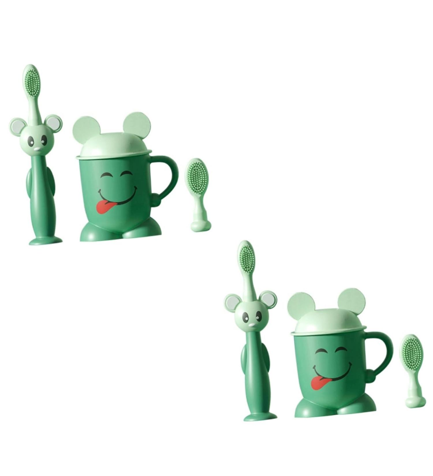 NOLITOY Silicone Toothbrush Set - 2 Pack | Training Toothbrush for Kids - Oral Care & Brushing Success - Buy Online on GoSupps.com