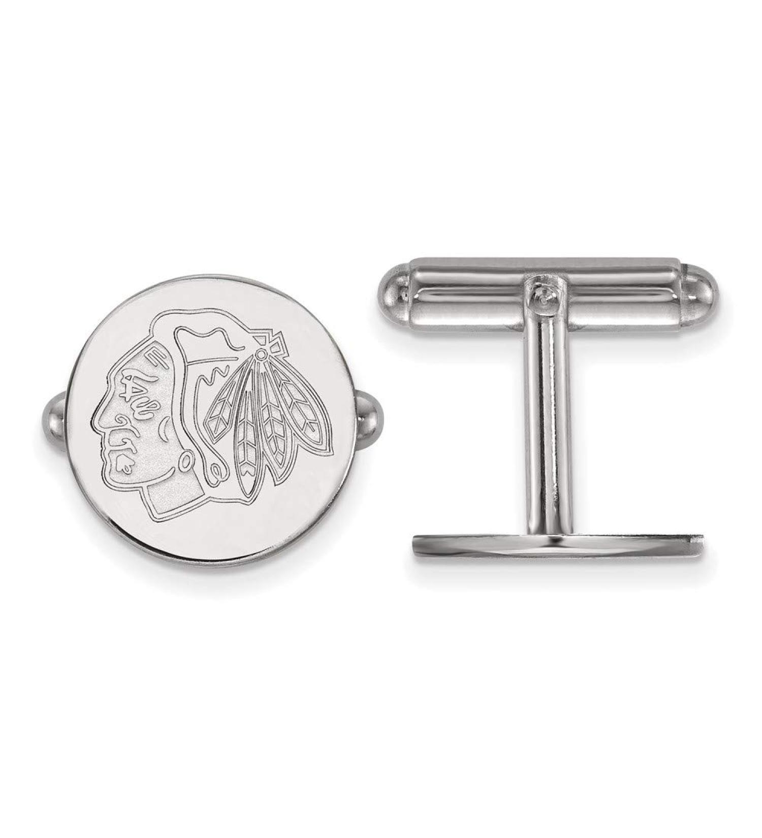 LogoArt NHL Chicago Blackhawks Sterling Silver Cuff Links - Buy Online on GoSupps.com