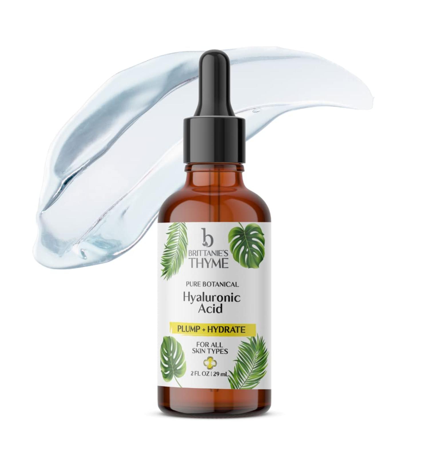Brittanie's Thyme Pure Hyaluronic Acid Serum | Anti-Aging Face Serum for Fine Lines & Wrinkles | Intense Plumping & Hydration | 2 oz Repair for Dry Skin - Buy Online on GoSupps.com