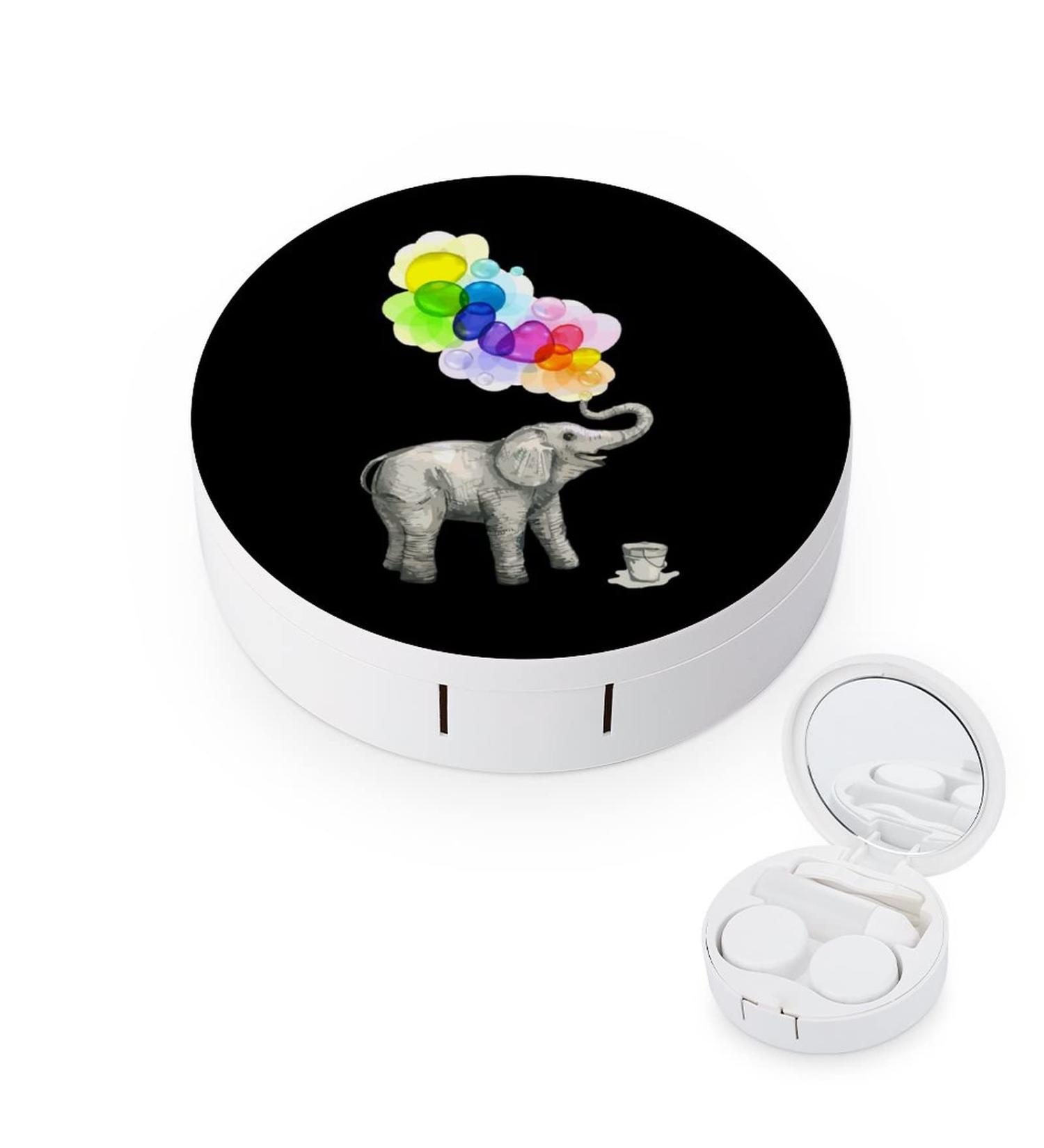 Elephant Bubble Dream Travel Contact Lens Case Kit - Portable Storage Box & Mirror for Easy Lens Care - Buy Online on GoSupps.com