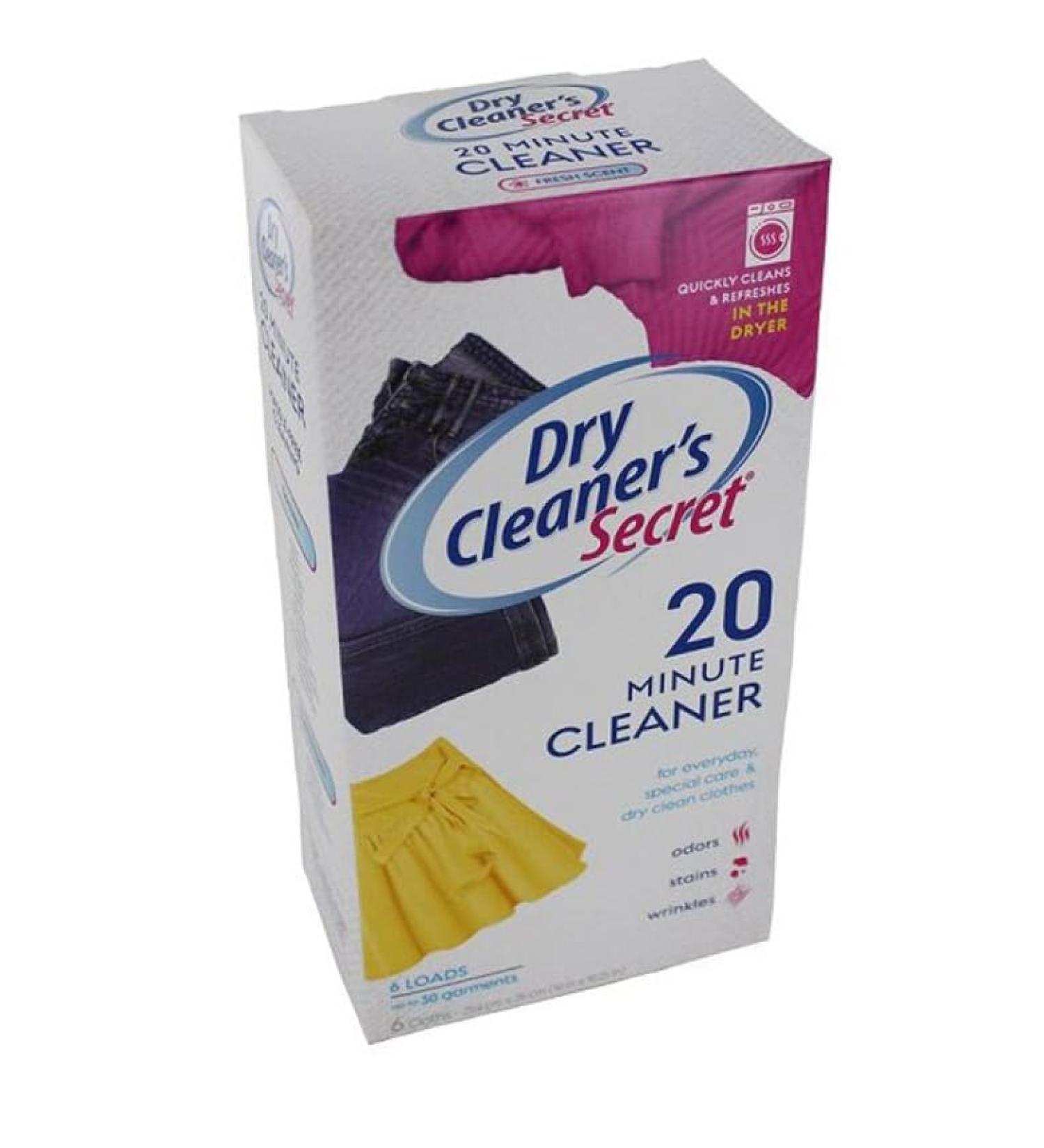 Dry Cleaners Secret Dry Cleaner 20 Minute Cleaner Pack of 6 Cloths for up to 30 Garments (1)