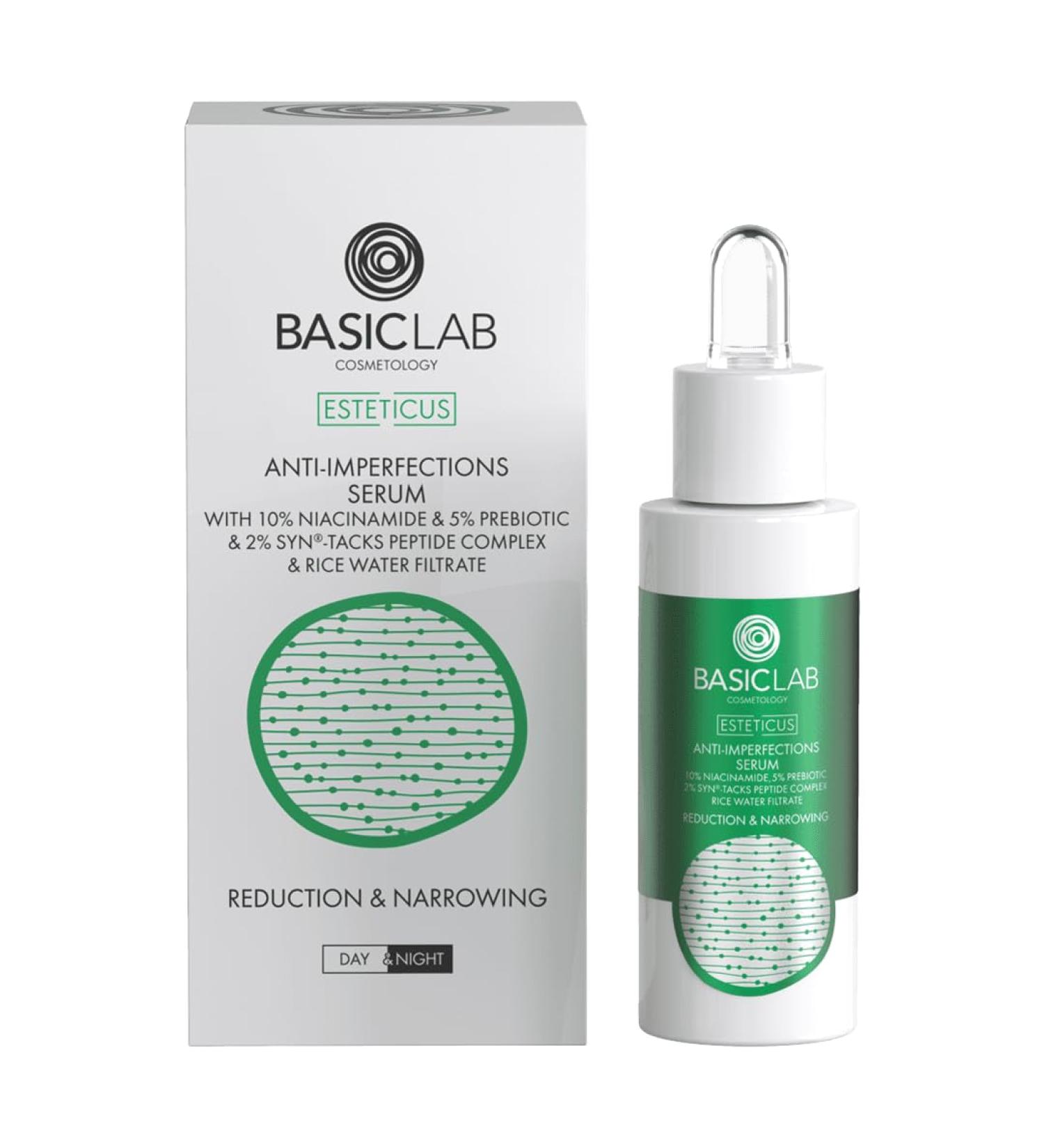 Basiclab AntiPimples Serum with 10 niacinamide Reduction and constriction 30ml - Buy Online on GoSupps.com