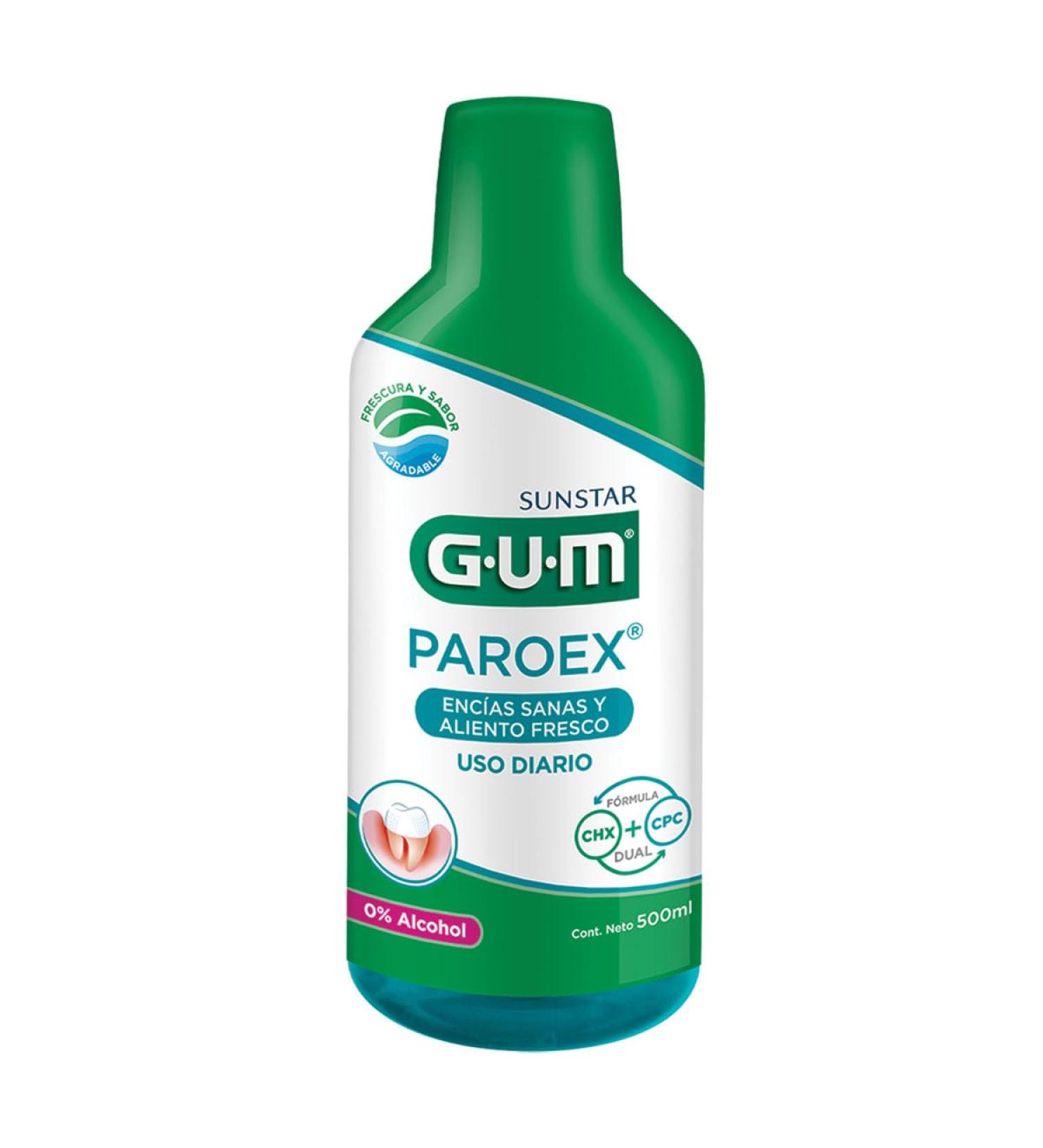  Sunstar GUM Paroex Mouthwash 0.06% CHX 500ml 6er Advantage Pack (6 x 500 ml) - Buy Online on GoSupps.com
