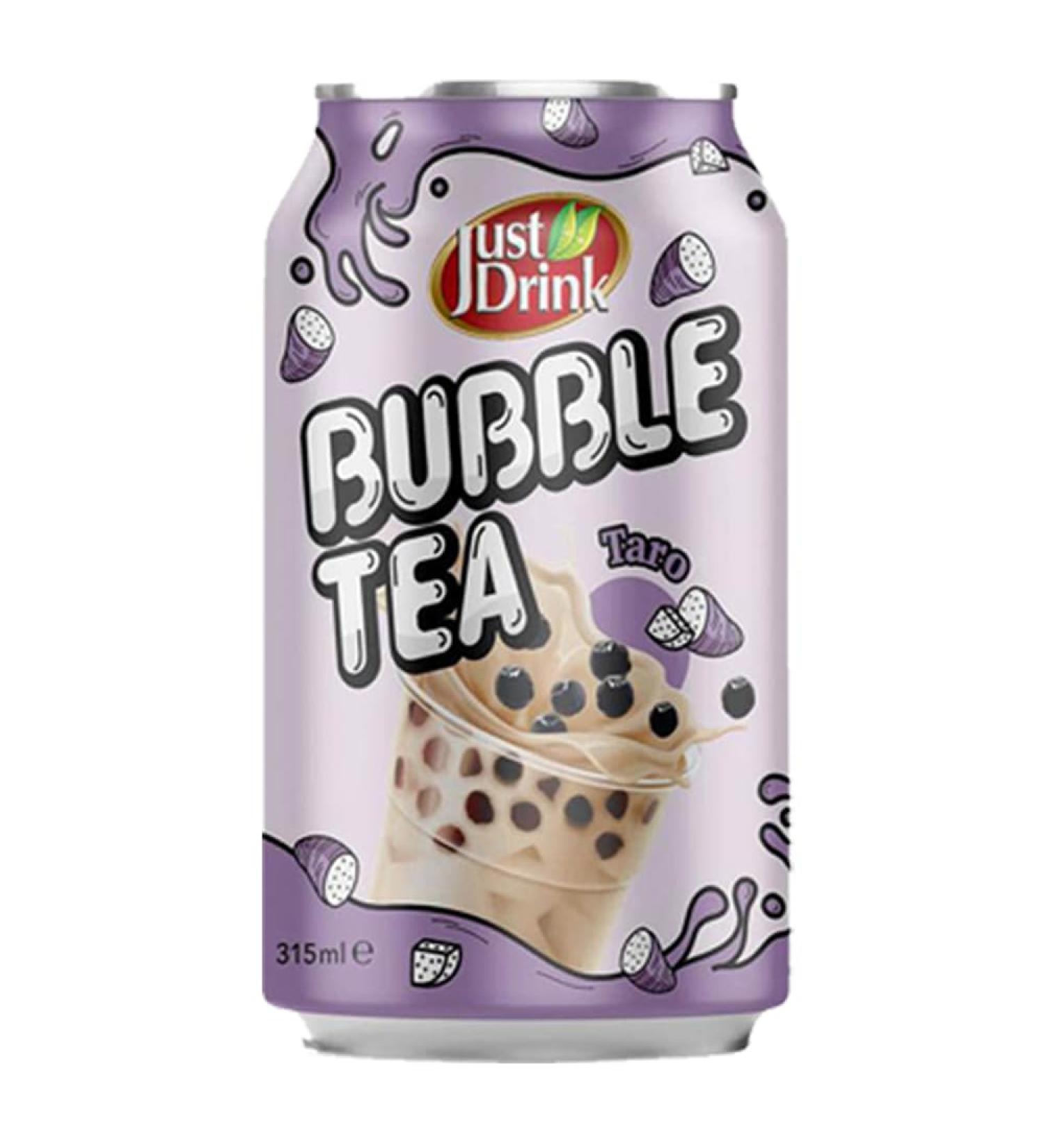 Just-Drink Bubble Tea 315ml - Original Brown Sugar Strawberry Thai Tea Matcha Taro Flavours | VIMIX (12 Cans Taro) Taro 12 Cans