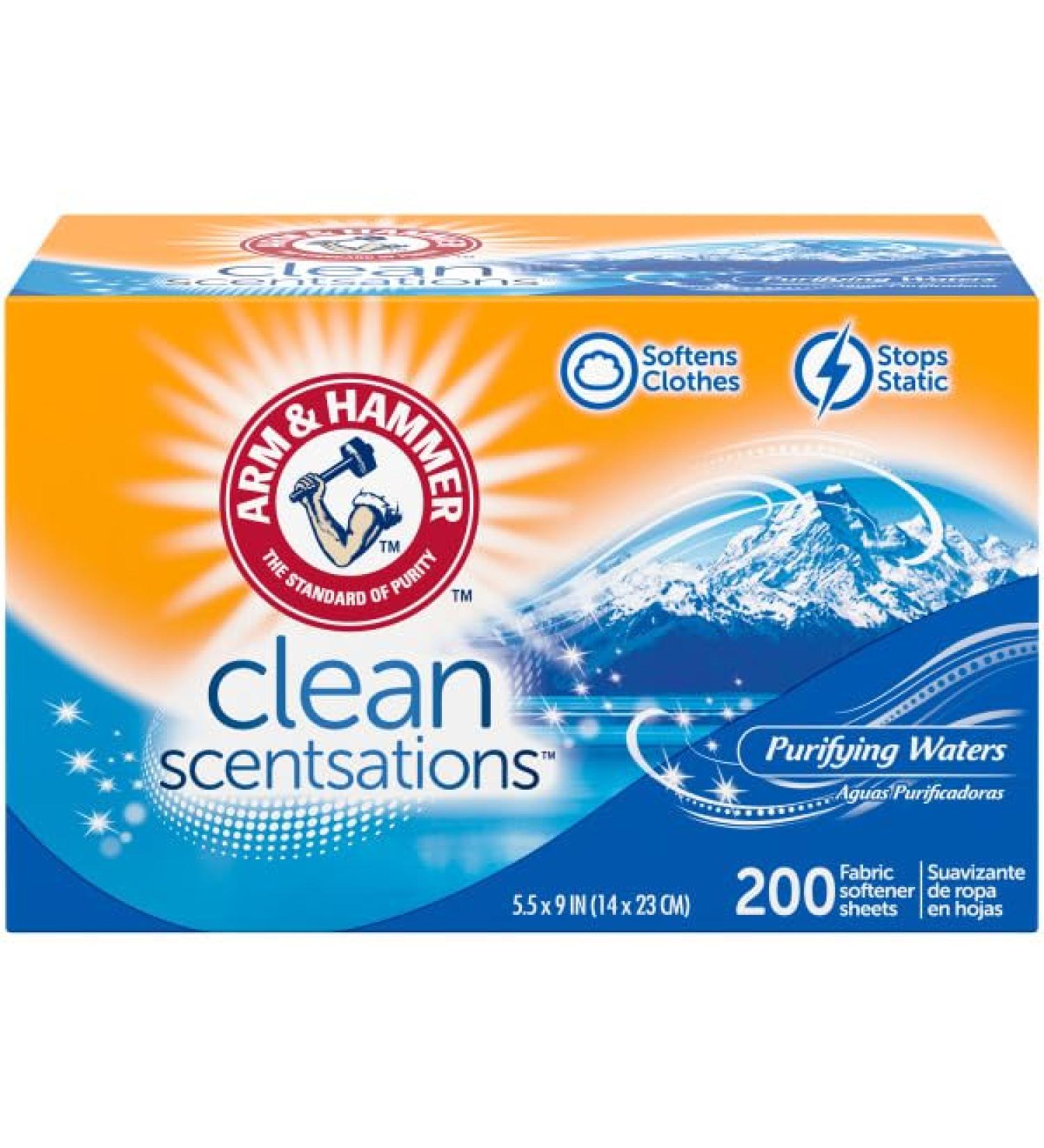 Buy Arm & Hammer Fabric Softener Sheets Purifying Waters - 200 ct | International Shipping Available - Buy Online on GoSupps.com