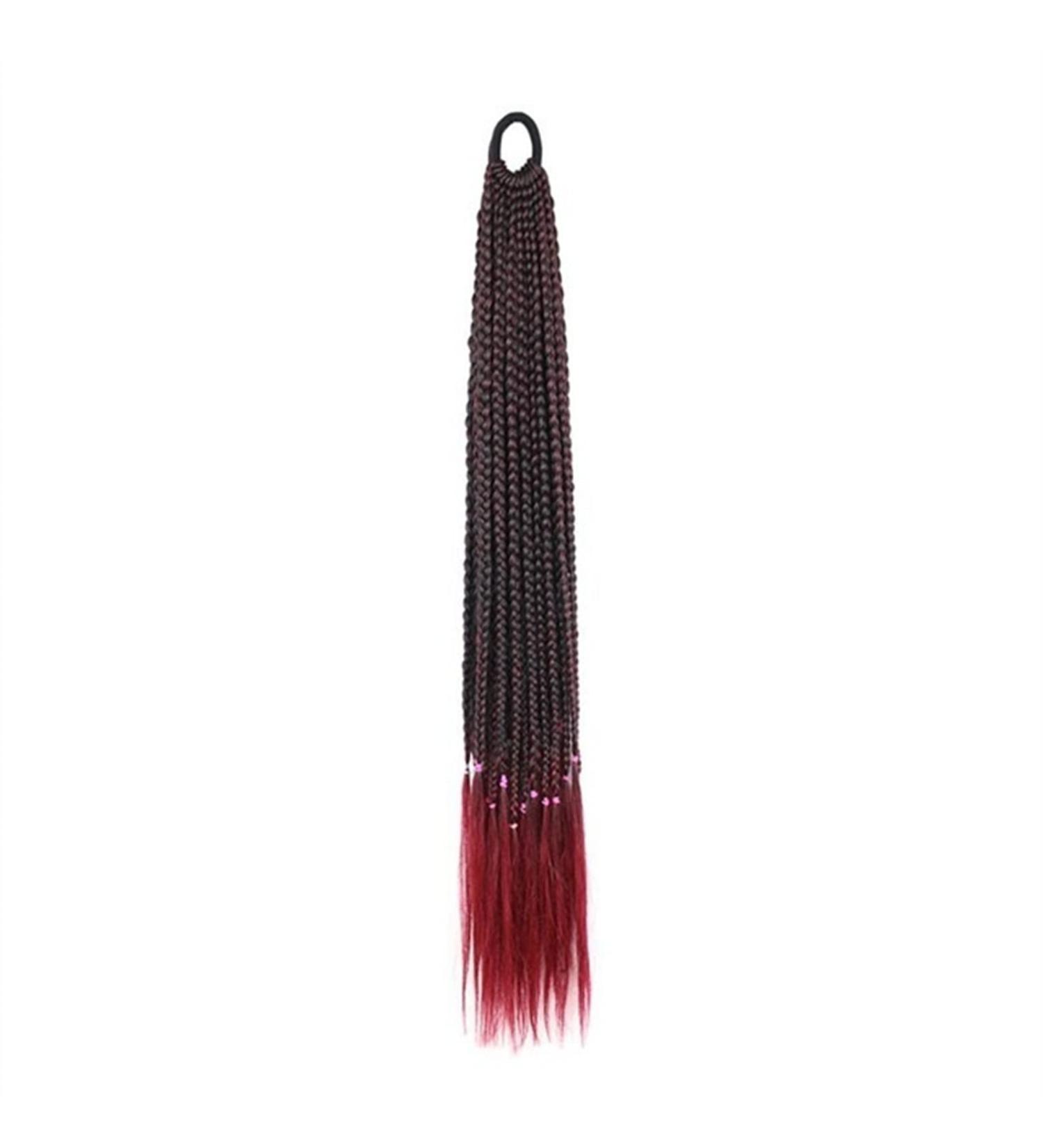 Bun Hair Pieces for Women 24 Inch Braided Ponytail Multicolor Braid Extensions Rainbow Braided Hair Extensions Synthetic Wigs with Elastic Bands Messy Bun Hair Piece (Color : 1B-530 Size : 24inch) - Buy Online on GoSupps.com