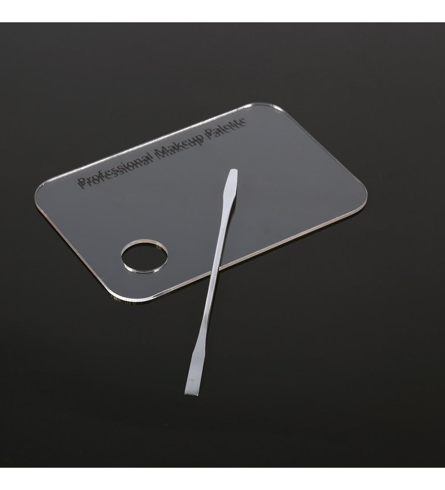 Acrylic Palette Spatula Set | Clear Makeup Nail Art Mixing Tool | Stainless Steel Spatula for Cosmetics - Buy Online on GoSupps.com