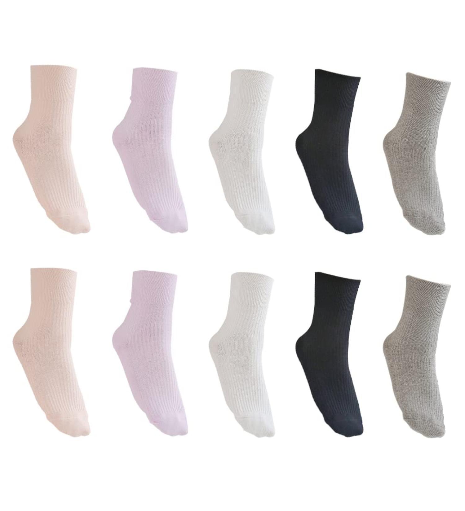Healifty Women's Diabetic Cotton Nursing Socks 5 Pairs - Warm and Comfortable Foot Socks for Patients, Elderly, Pregnant Women, and Men - Buy Online on GoSupps.com