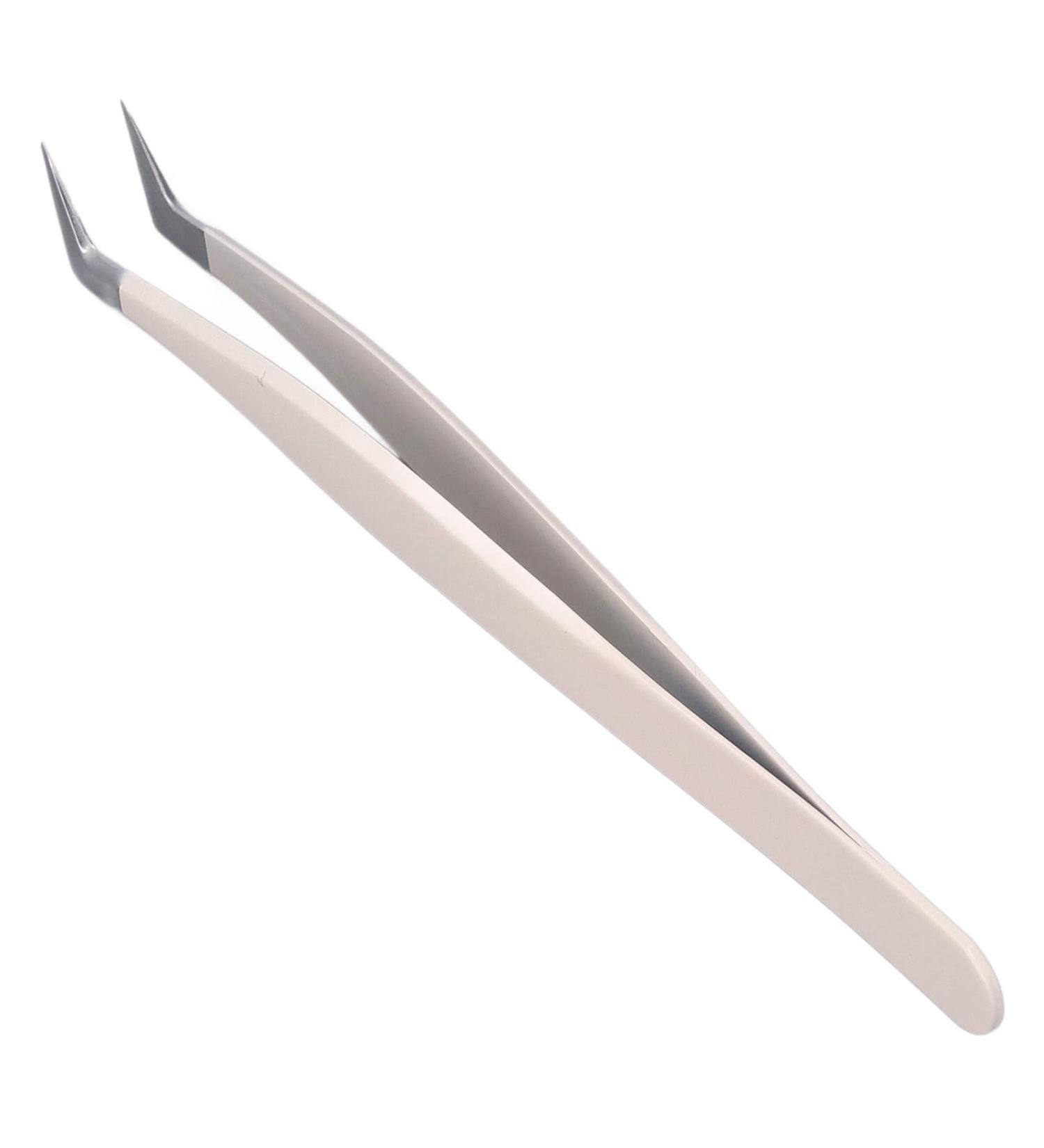 False Eyelash Tweezers Professionals Curved Stainless Steel Lash Extension Tool for Eyelashes and Makeup - Buy Online on GoSupps.com