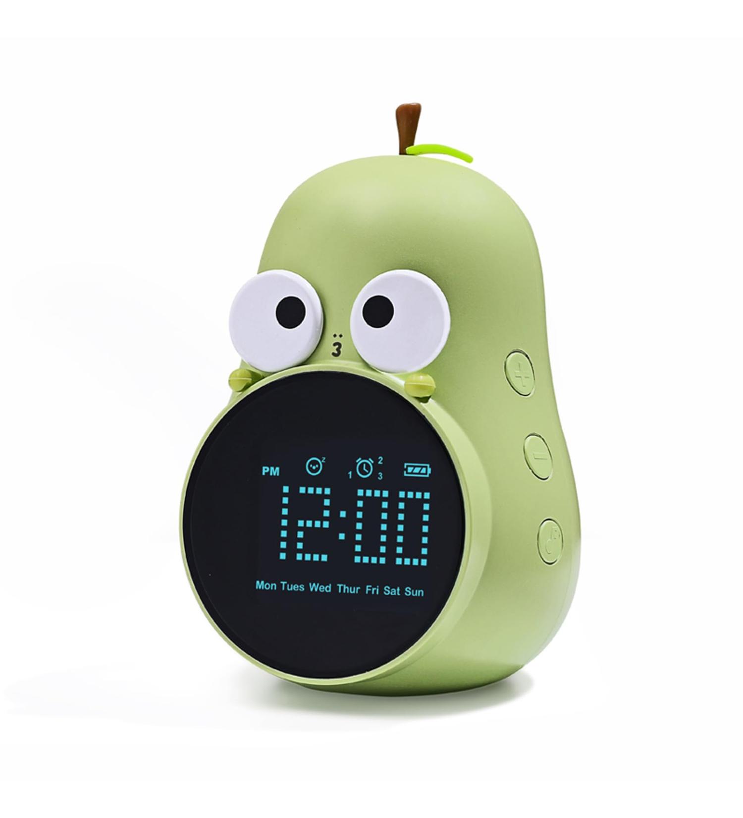 Homealexa Children Lichtwecker - Cute Creative Bedside Lamp & Alarm Clock for Kids | Snooze Function & Night Light | Perfect for Girls & Boys' School Beginners - Green - Buy Online on GoSupps.com