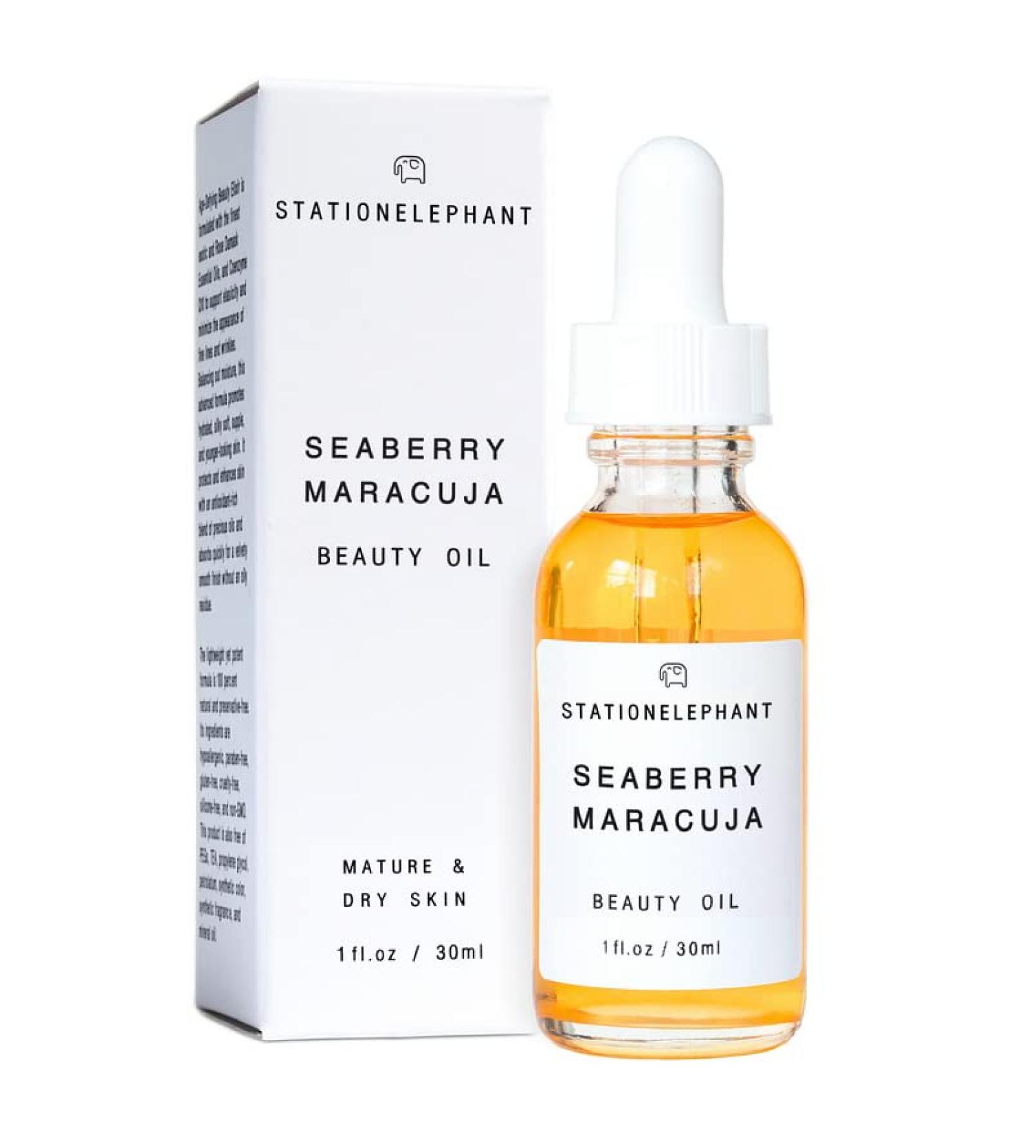 SEABERRY MARACUJA VEGAN BEAUTY OIL | Virgin Organic Passion Fruit Serum Oil | All Natural Moisturizer | Sea buckthorn and White Champaca Antiaging Face Serum | Made in USA | Gift for Her