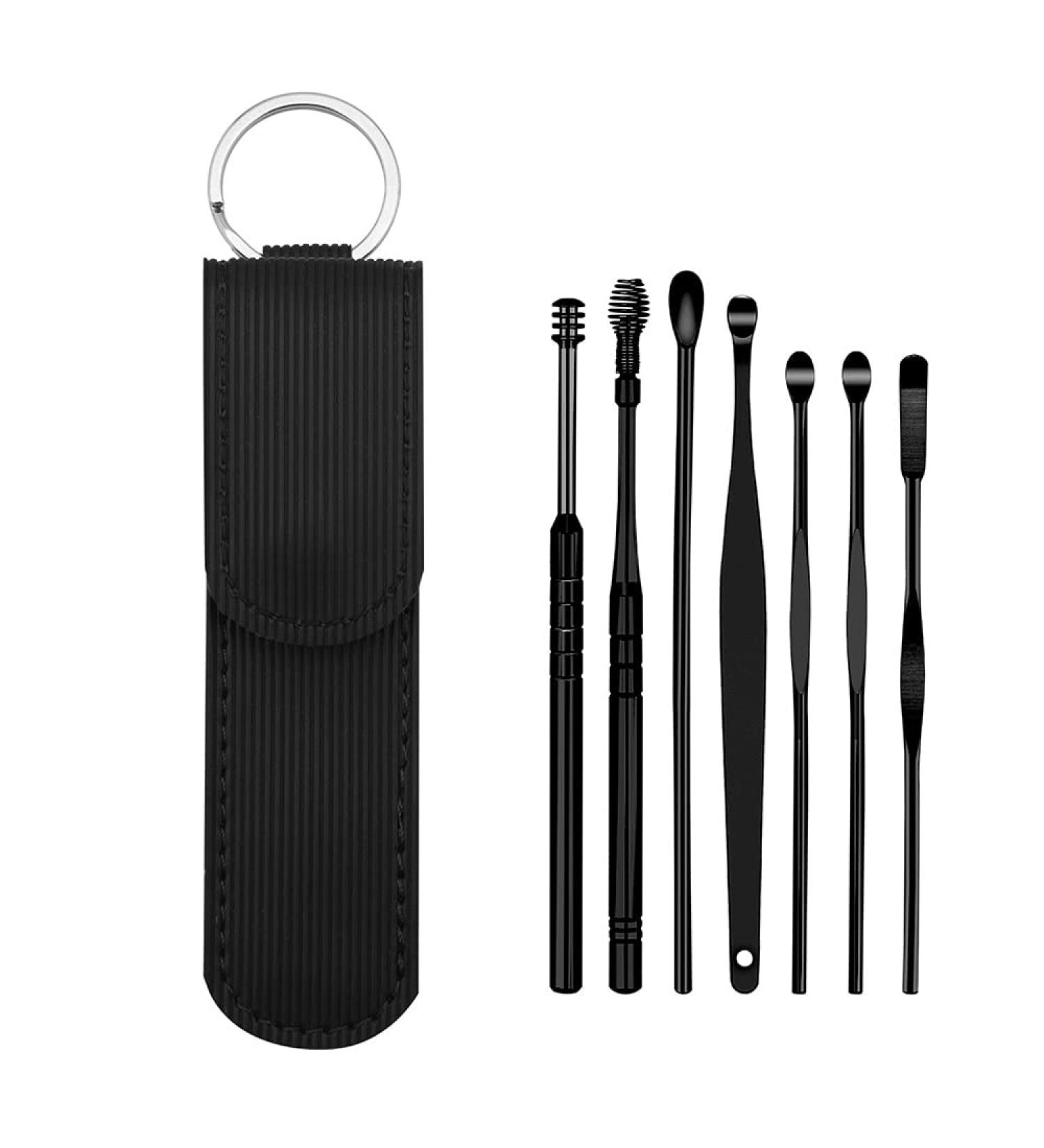 7PCS Stainless Steel Ear Wax Removal Kit - Earpick Ear Cleaner Spoon Set for Ear Care - Buy Online on GoSupps.com