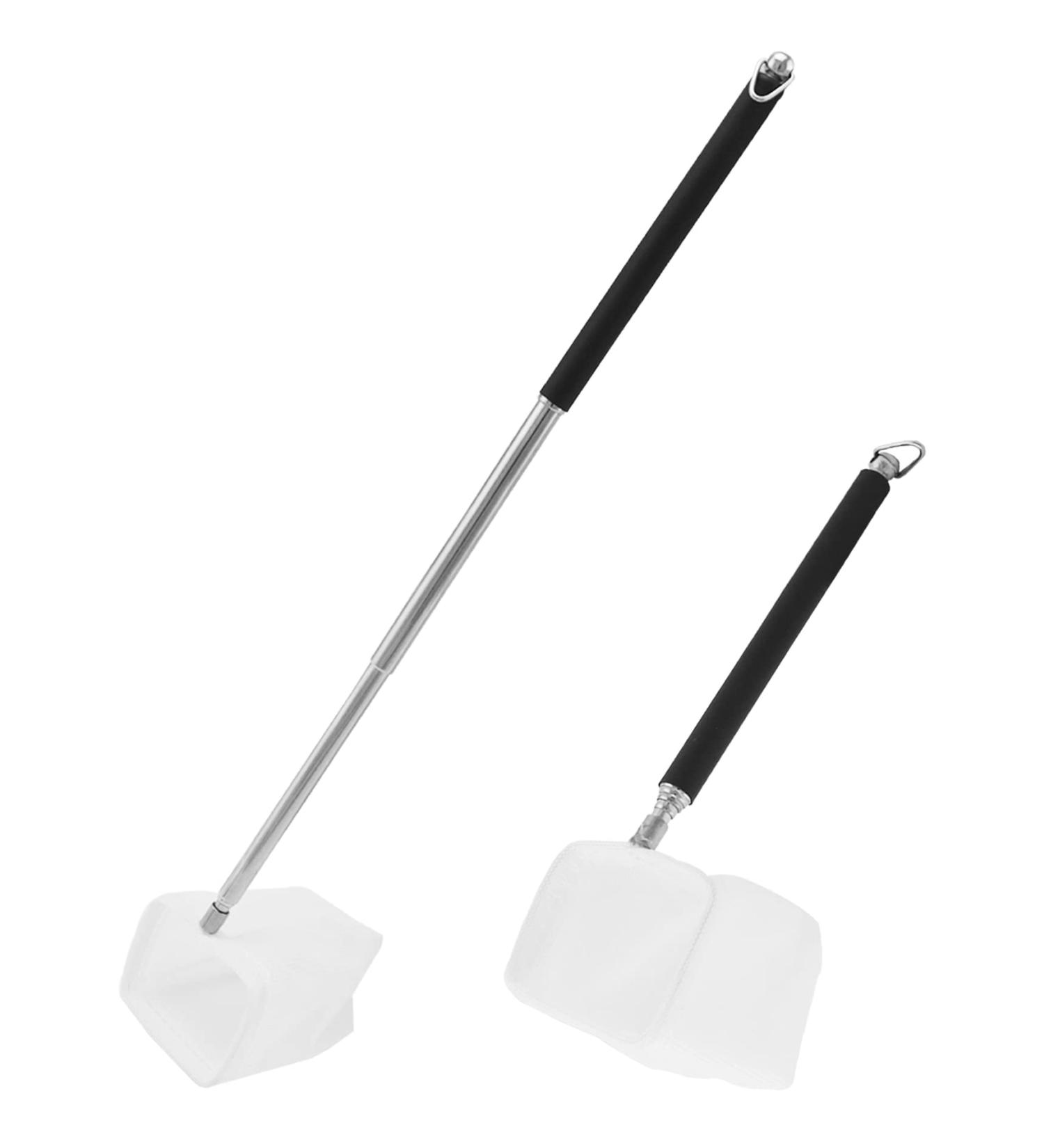 QWORK 2Pcs Small Telescopic Aquarium Fish Net Long Handle Fishing Net fish nets for tanks Extendable 19-54 cm Black - Buy Online on GoSupps.com