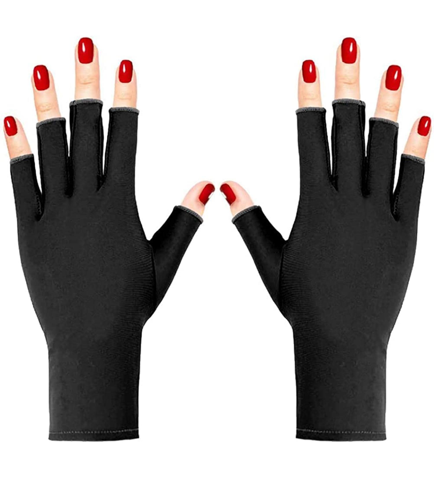 Anti-UV Gloves for Gel Nail Lamp Cool Breathable Bouncy Gel Nail Lamp UV Gloves Nail Gloves Gel Manicure Gloves Nail Mitt Protects Fingers from Uv For Nail Art Gel UV LED Lamp Tool(Black) - Buy Online on GoSupps.com