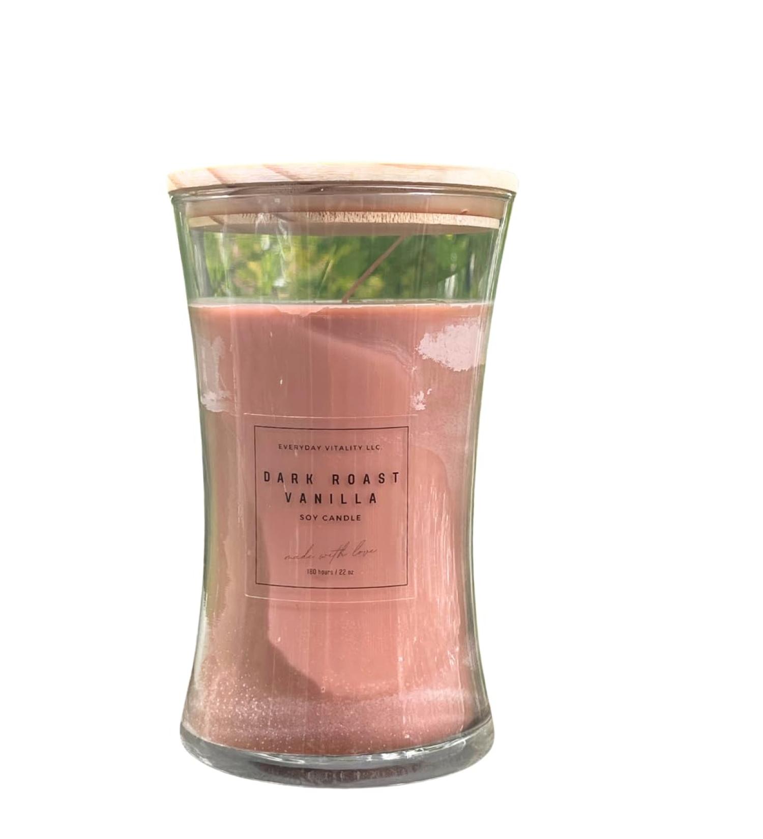 Elegant Hourglass Candle 22oz - Dark Roasted Vanilla | Premium Soy Wax | International Shipping Available - Buy Online on GoSupps.com