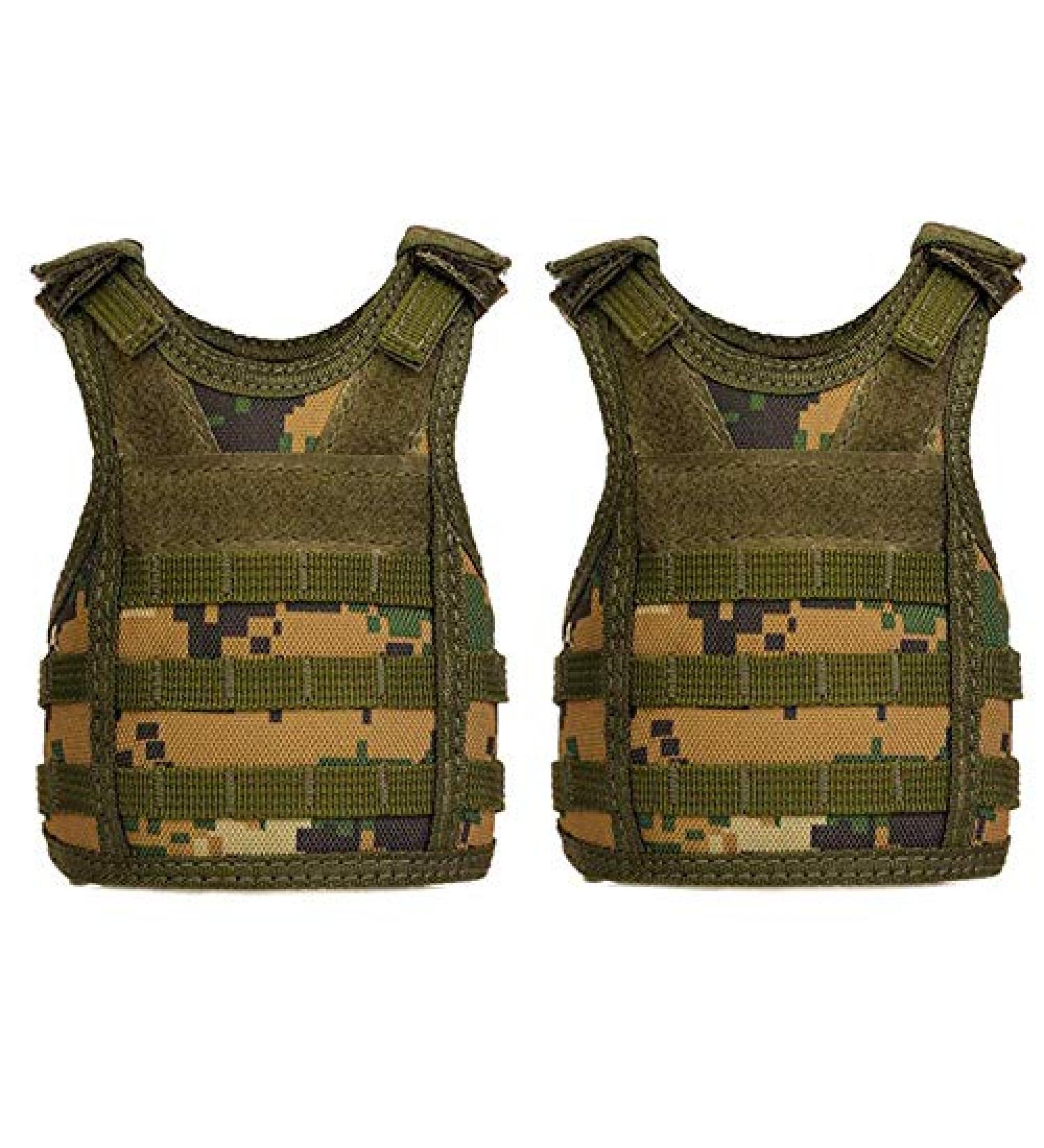 UpAuto Mini Beer Vest Military Bottle Beverage Cooler Holder for 12oz or 16oz Cool Bottle Decoration 2pcs-green Camouflage
