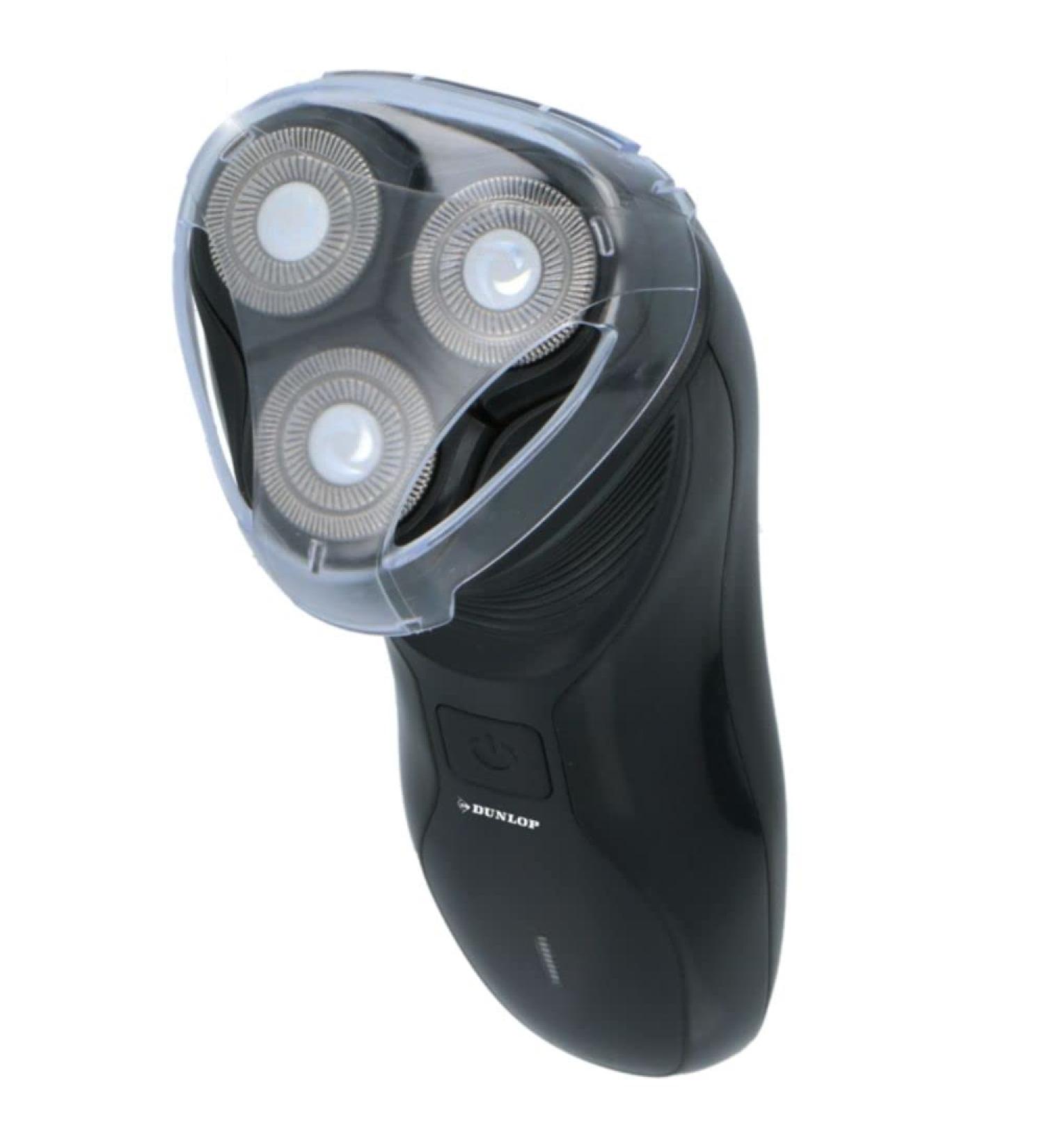 Dunlop Razor with Trimmer - Rechargeable Black Shaver with 3 Heads & Cleaning Brush | International Shipping Available - Buy Online on GoSupps.com