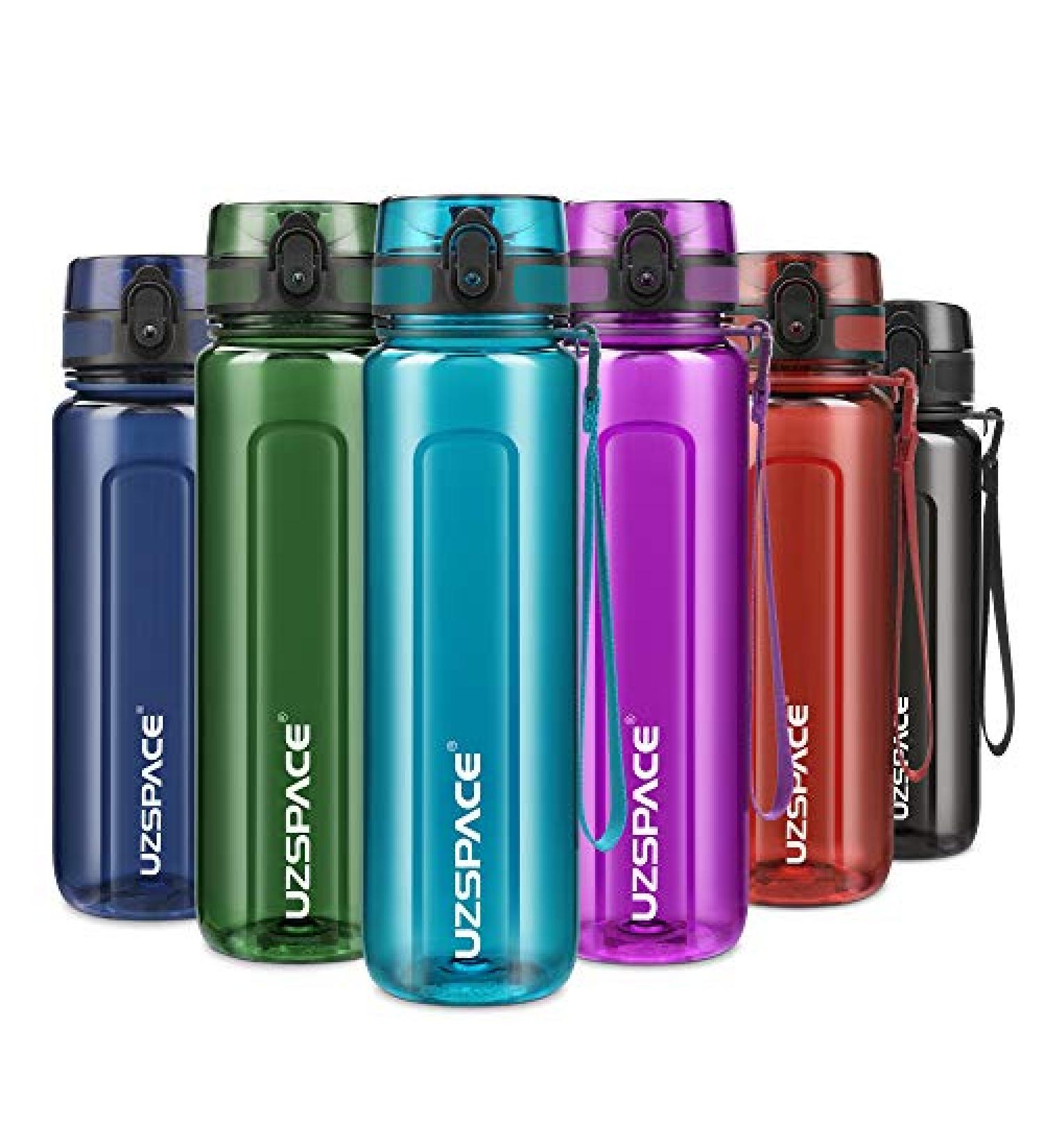 Uzspace Leak-Proof Drinking Bottle 500ml/750ml/950ml - BPA-Free Tritan Water Bottle for Kids Fitness & Outdoor - Cyan 750ml - Buy Online on GoSupps.com
