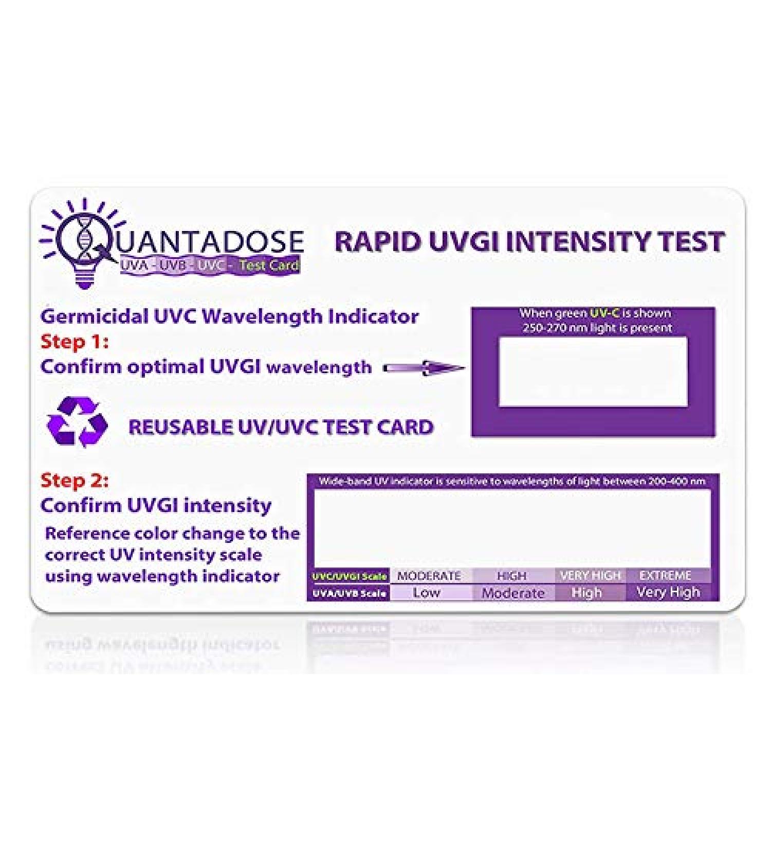 QuantaDose 2nd Gen Reusable UVC Light Test Card - UV Intensity Strip, UVA/UVB/UVC Sensitive - Buy Online on GoSupps.com