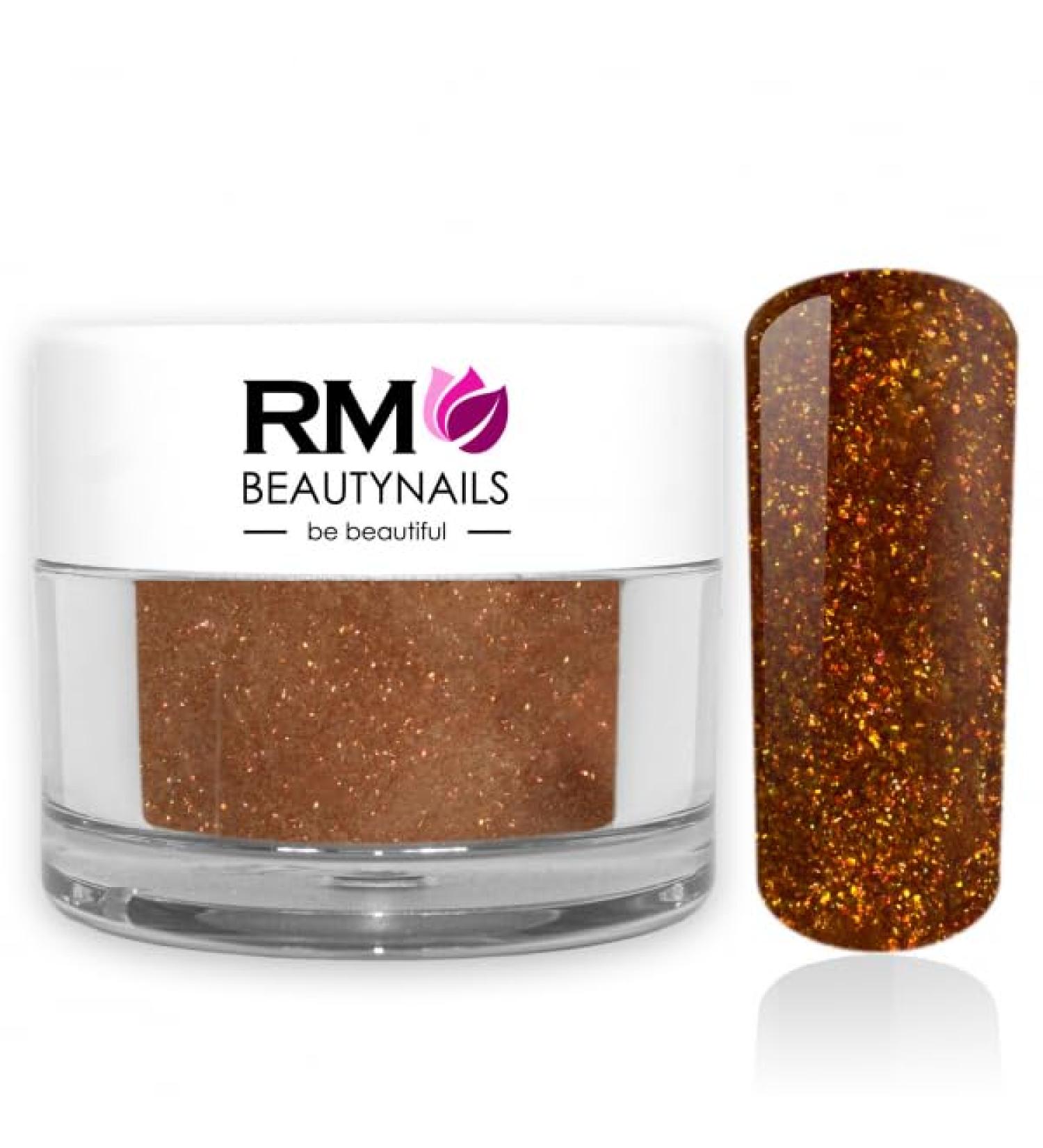 Buy Bronze Glitter Acrylic Color Powder for Nail Design | RM Beautynails 10g - Perfect for Manicures & Nail Art - Buy Online on GoSupps.com
