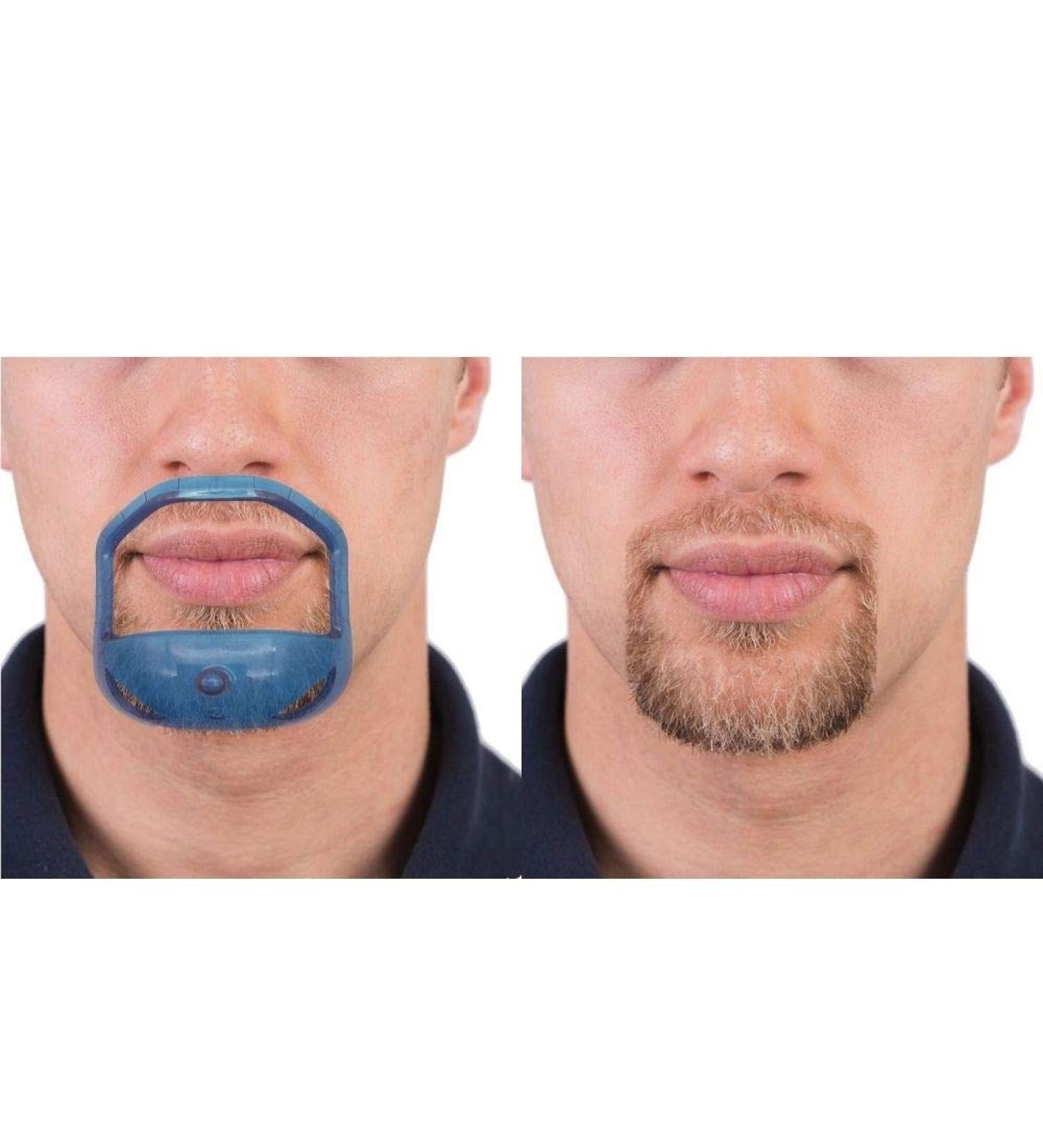 French Beard & Goatee Shaving Template Set - 5 Sizes | Beard Trimming Tool & Shaving Guide | Achieve Perfect Symmetry & Save Time | Blue - Buy Online on GoSupps.com