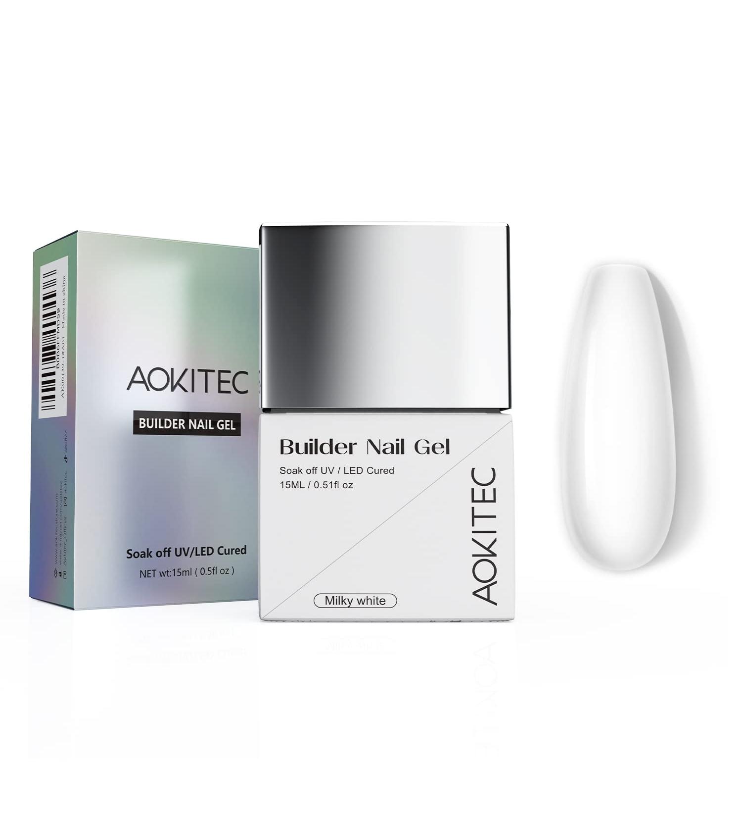 Aokitec 7-in-1 White Builder Nail Gel 15ML - Nail Strengthener, Extension & Rhinestone Gel - Soak Off UV LED Gel - Buy Online on GoSupps.com