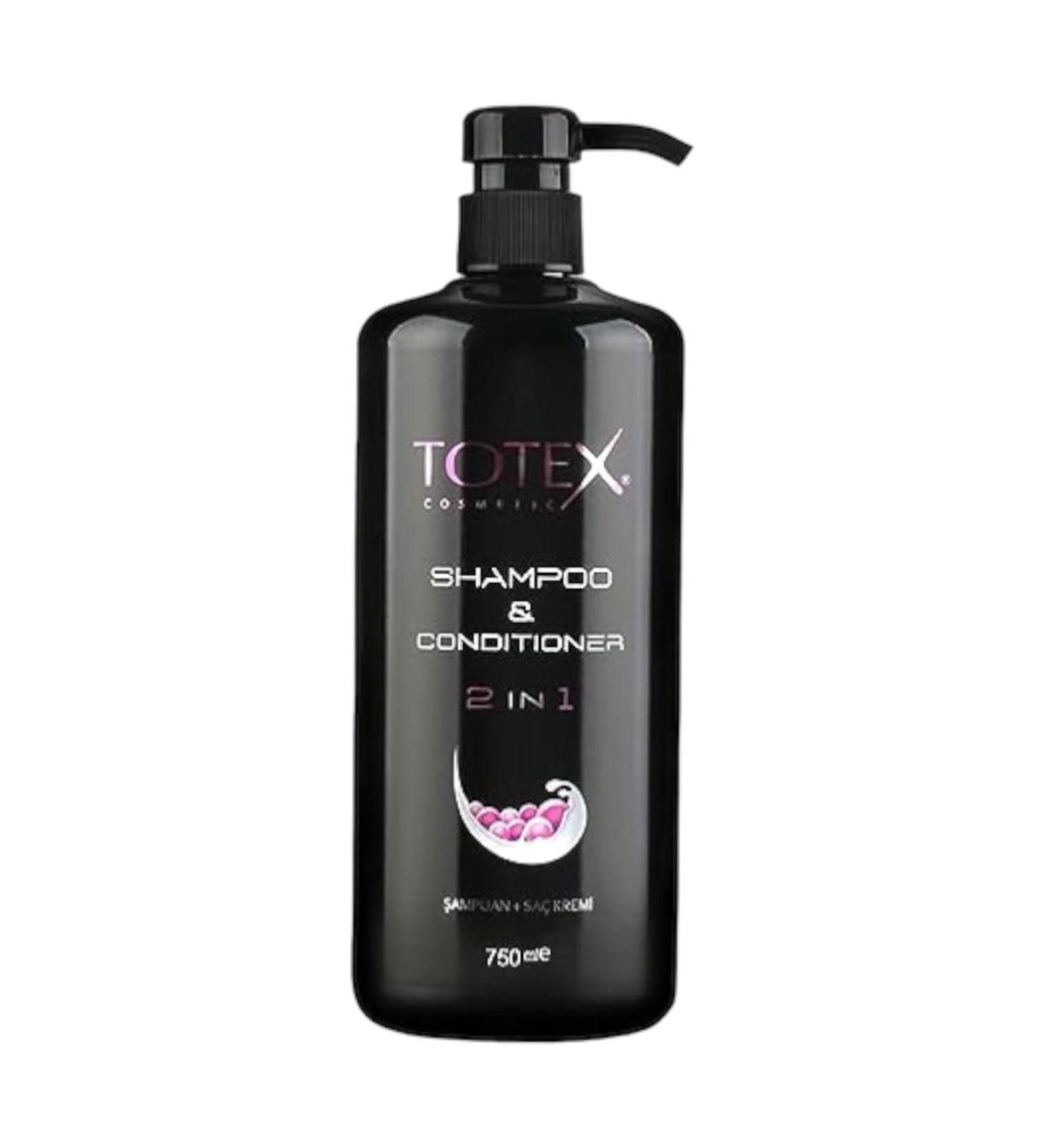 Totex 2 In 1 Hair Shampoo & Conditioner - Hair Gloss Effect for Smooth Silky Hair | Unisex 750ml | International Shipping Available - Buy Online on GoSupps.com