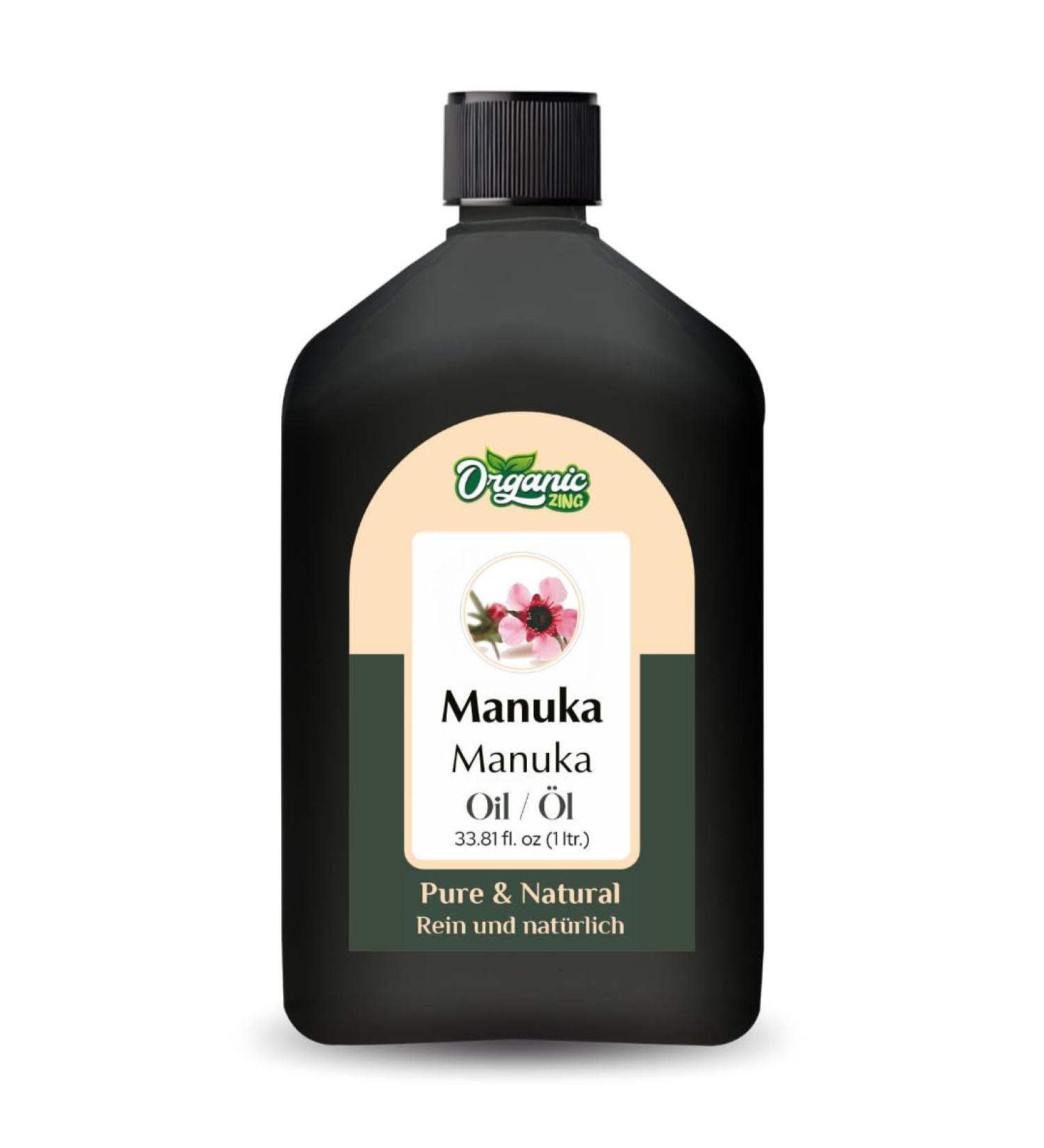 ORGANIC ZING Organic Zing Manuka Oil (Leptospermum scoparium) | Pure Natural Skin Care Oil - Hair Care Aromas & Diffusers - 1000ml