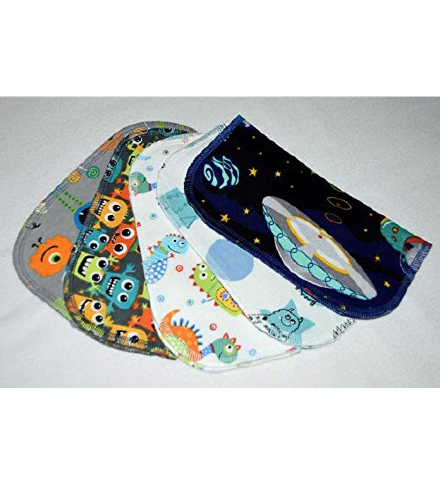 Set of 5 Little Monster Printed Flannel 8x8 Inch 1 Ply Wipes - Buy Online on GoSupps.com