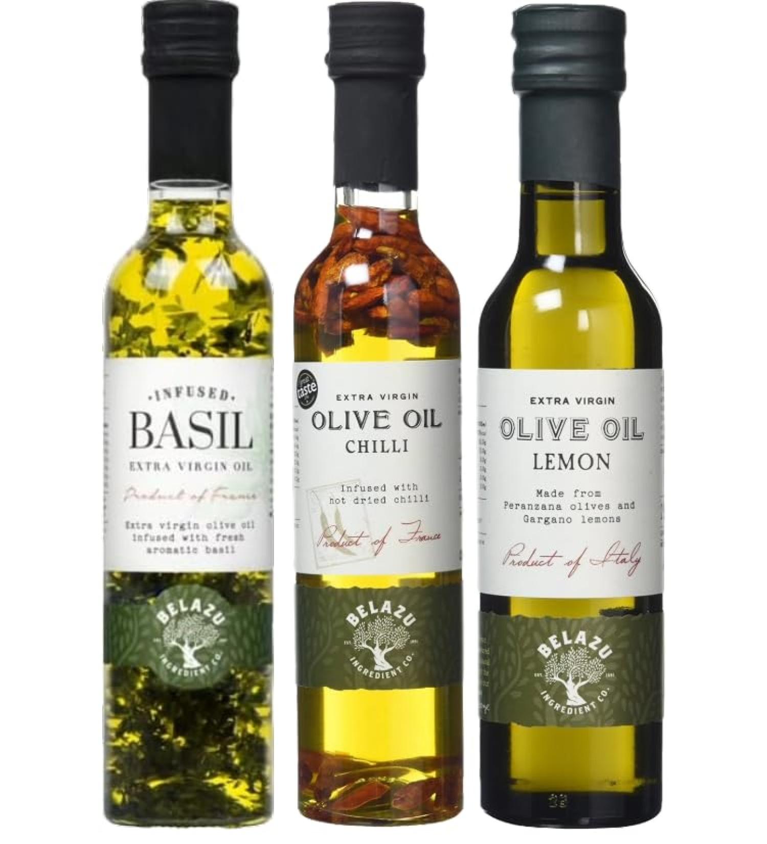 Belazu Oil Bundle (Chilli. Basil and Lemon Infused Oil 250ml 3 x 250ml) - Buy Online on GoSupps.com