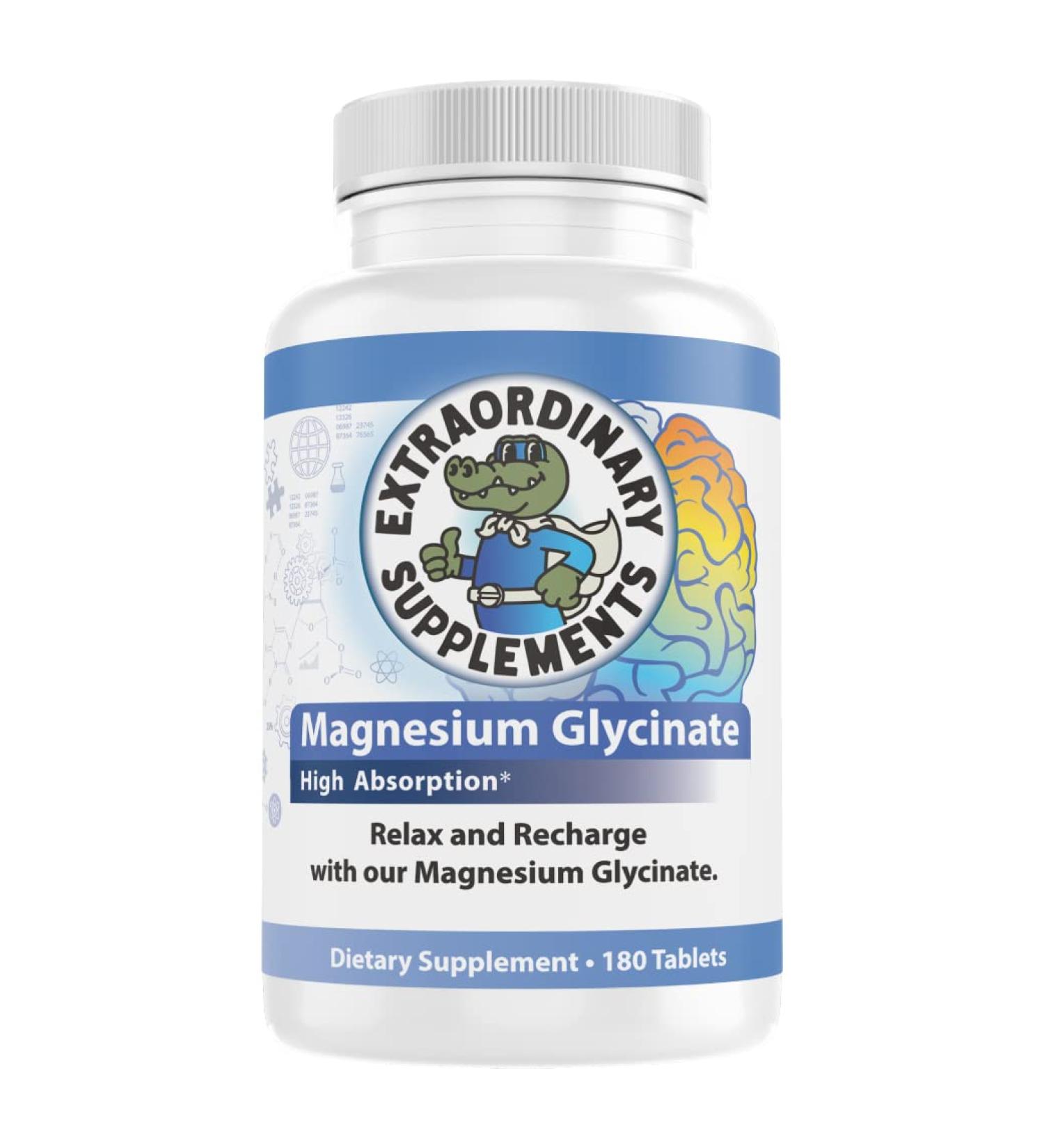 Highly Absorbable Magnesium Glycinate for Sleep, Muscle Relaxation & Health - Vegan, Gluten-Free, Non-GMO - Buy Online on GoSupps.com
