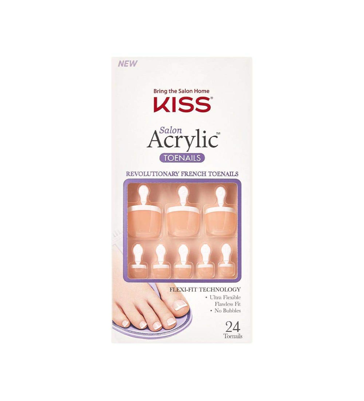 KISS Salon Acrylic French Nail Toenail - Walk Away