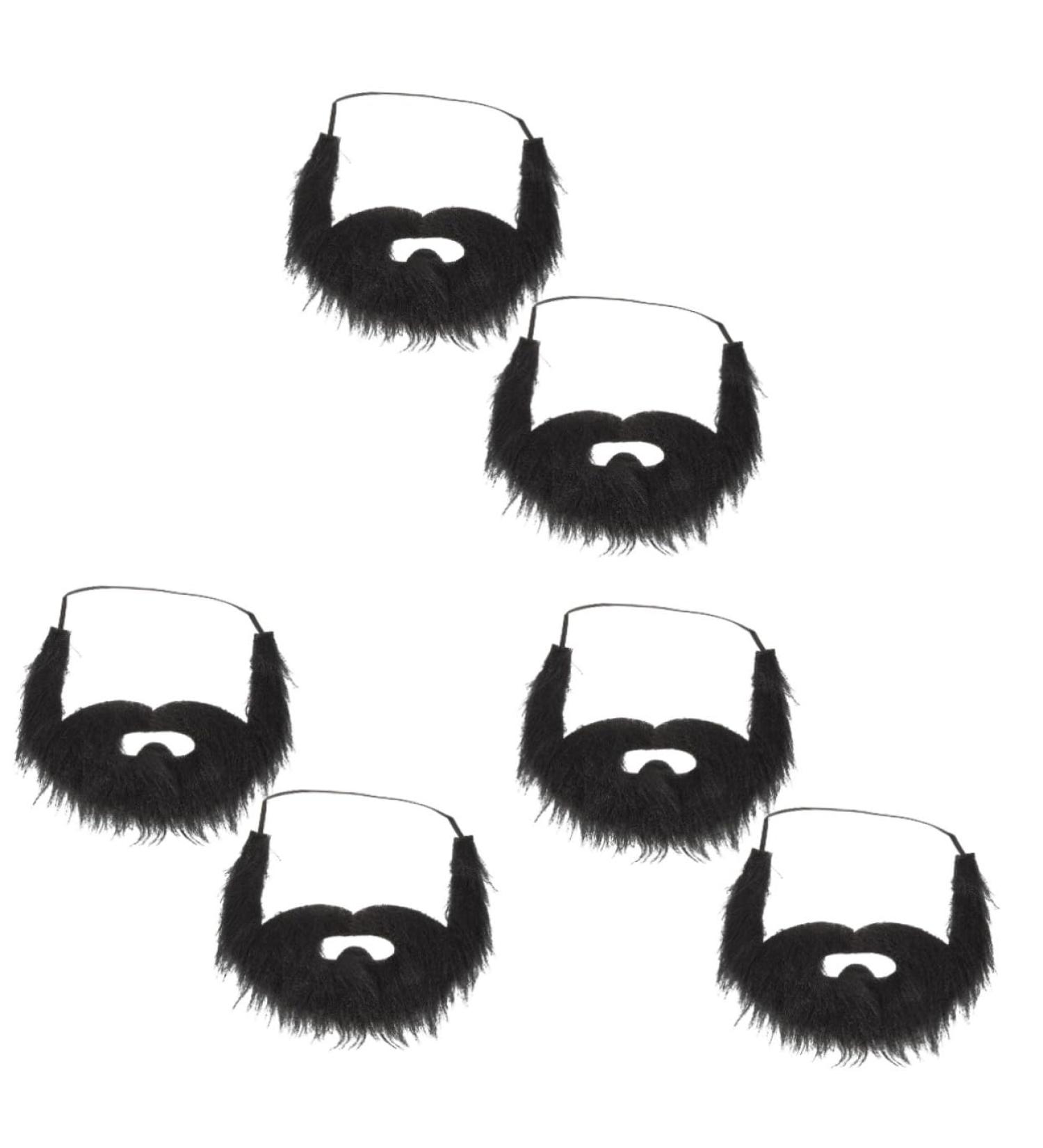 Totority 4 pcs fake beard prom decor halloween props short beard makeup party supplies Toy elder artificial Blackx3pcs 21X15X0.1CMx3pcs - Buy Online on GoSupps.com