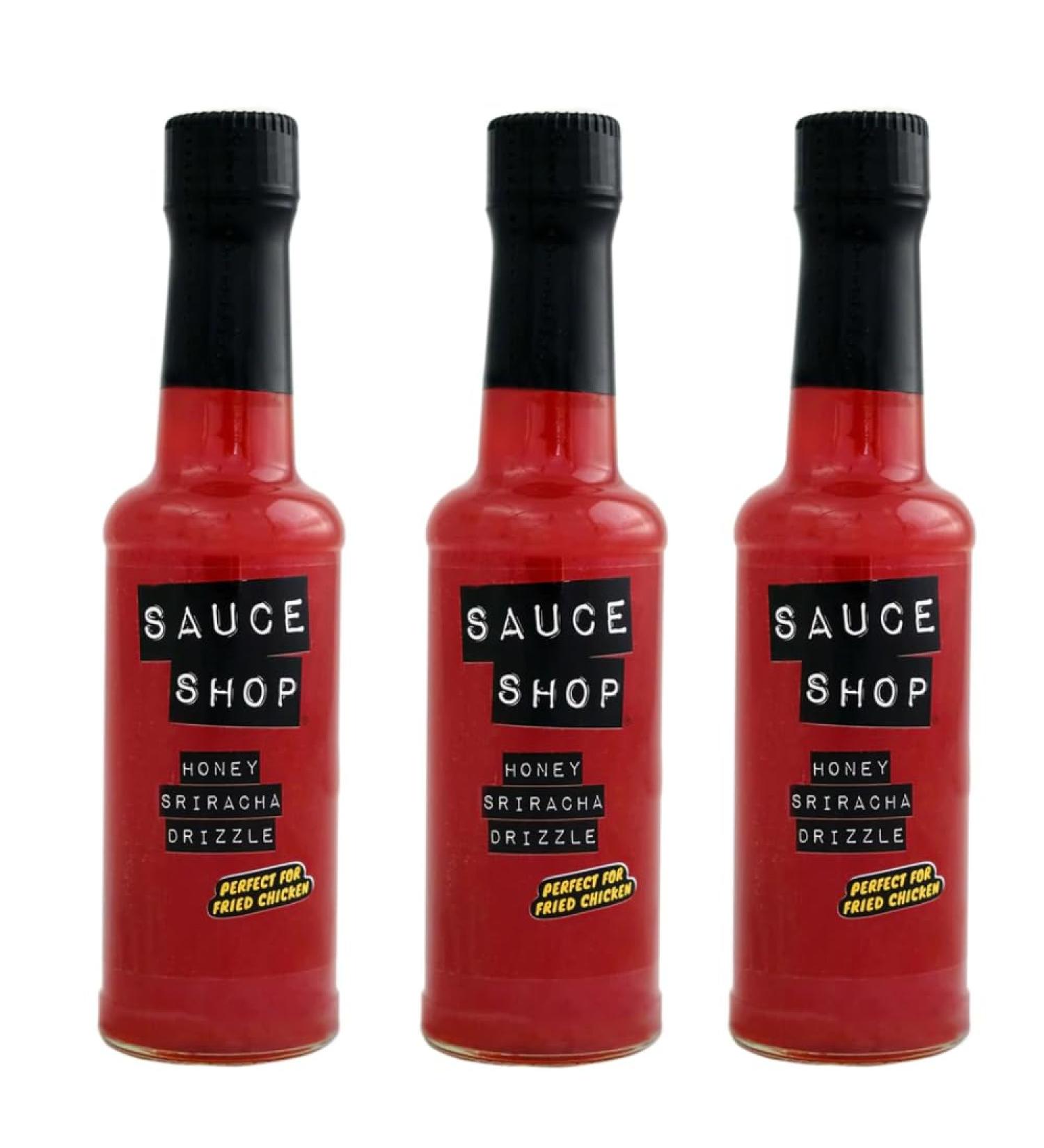 Sauce Shop - Honey Sriracha Drizzle Pack of 3 - Sweet Chilli Flavour Suitable for Vegetarians Made in the UK - 3x 190g Jars