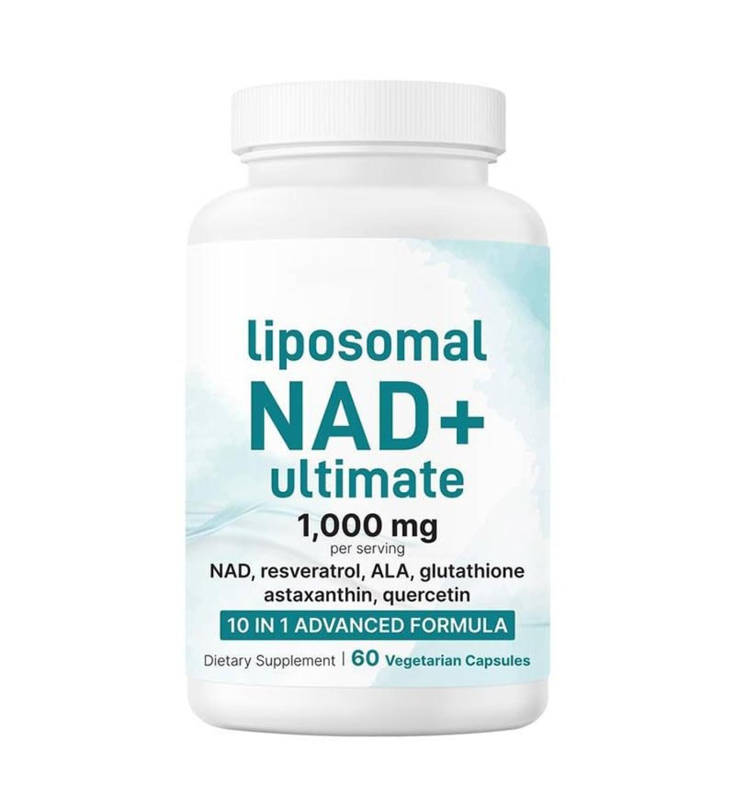 Capsules liposomales NAD+ formule avanc e 10 en 1 avec resv ratrol ALA glutathion et plus encore - 60 capsules - Buy Online on GoSupps.com