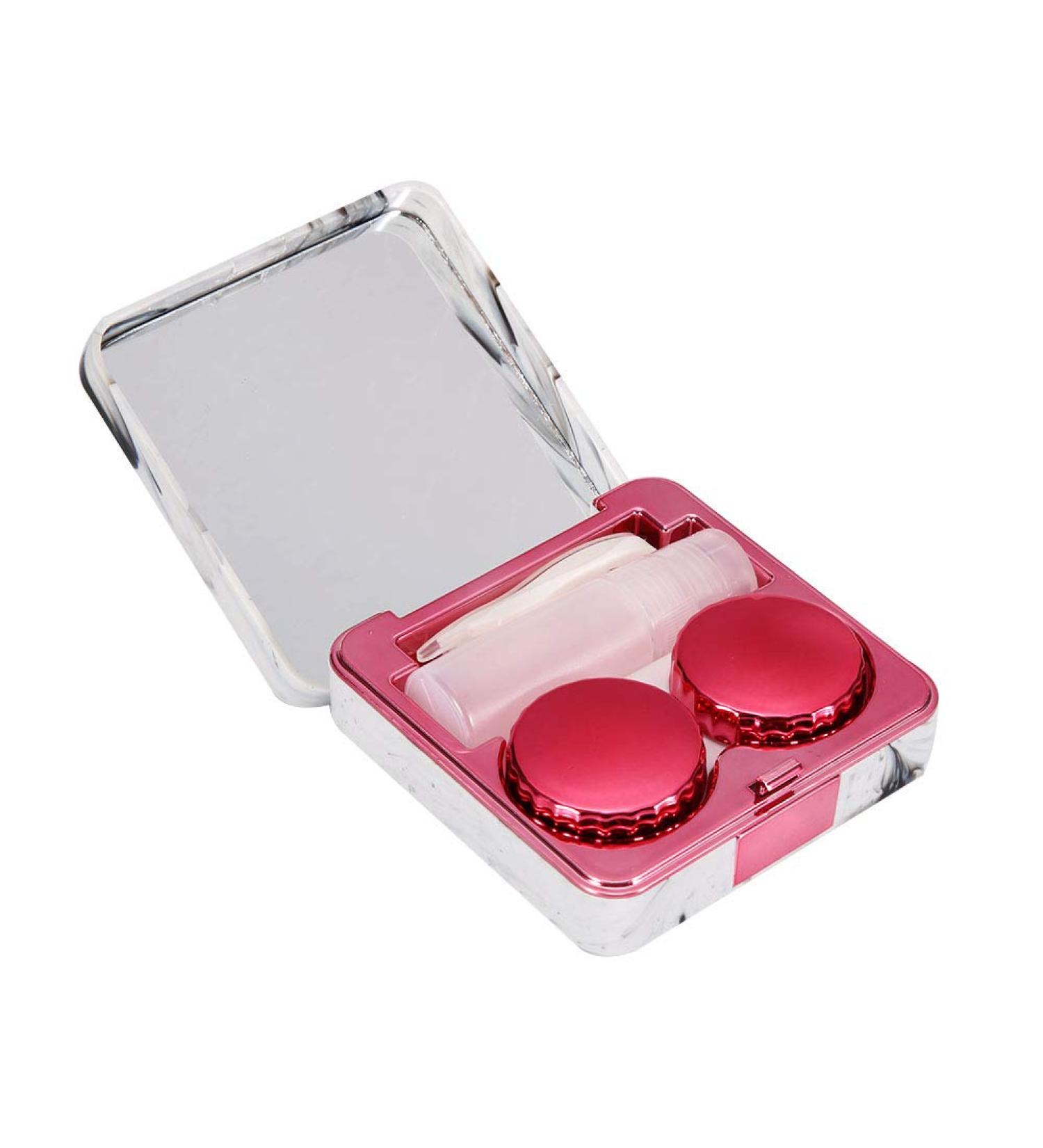 QANYEGN Mini Travel Marble Contact Lens Case Set - Portable Case with Mirror & Soaking Solution for Safe Storage - Buy Online on GoSupps.com
