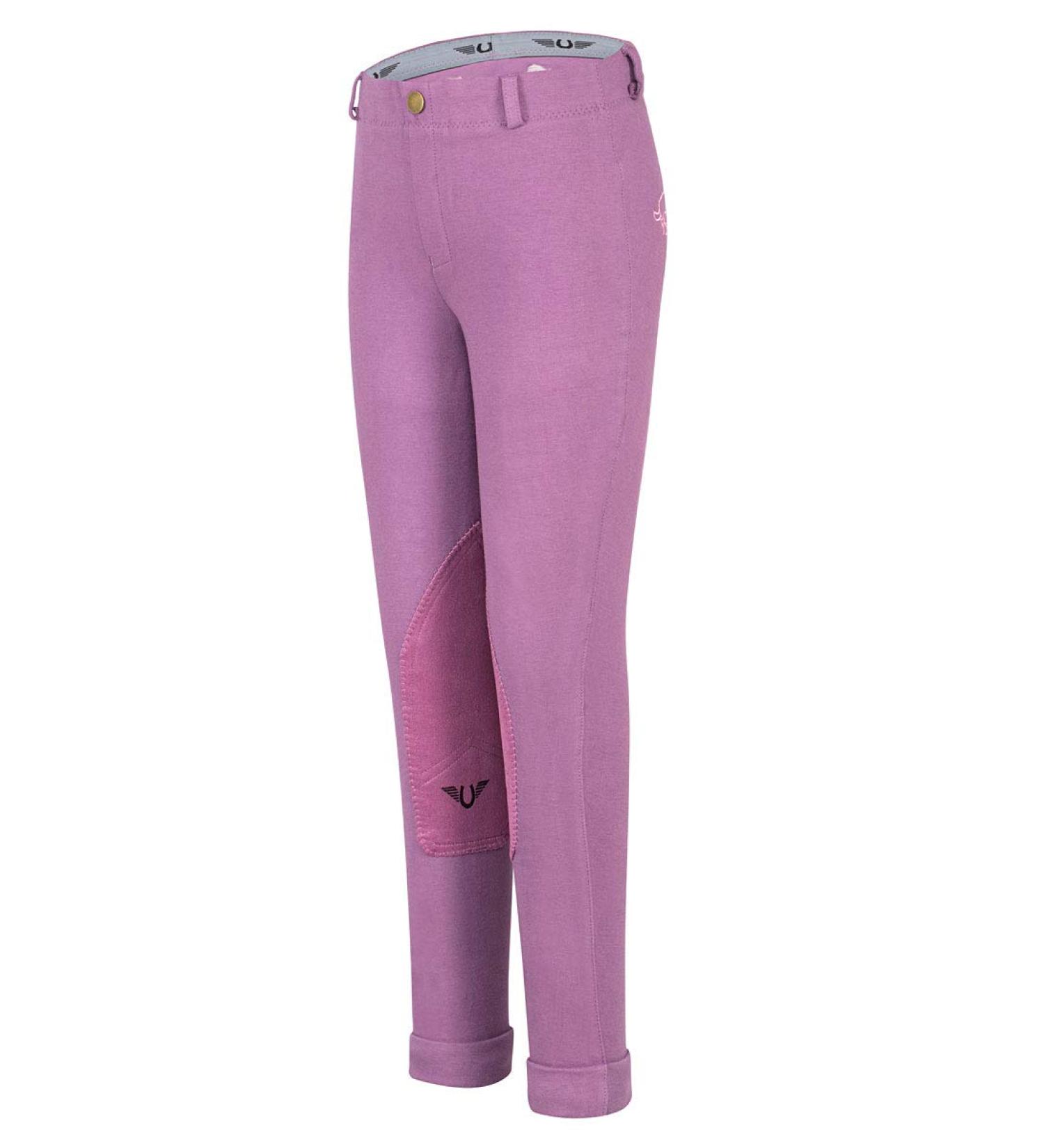 TuffRider Kids Cotton Embroidered Pull-On Jods 8 Purple - Comfortable and Stylish Riding Pants for Children - Buy Online on GoSupps.com