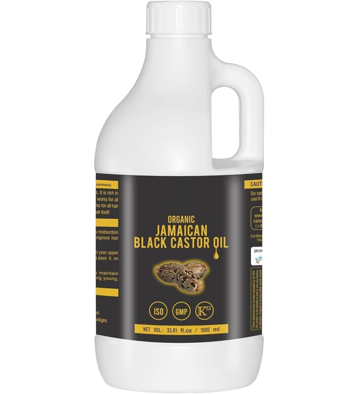  G n rique UK Organic Jamaican Black Castor Oil for Hair Eyelashes Eyebrows and Skin | 1 Litre Pack of 2. - Buy Online on GoSupps.com