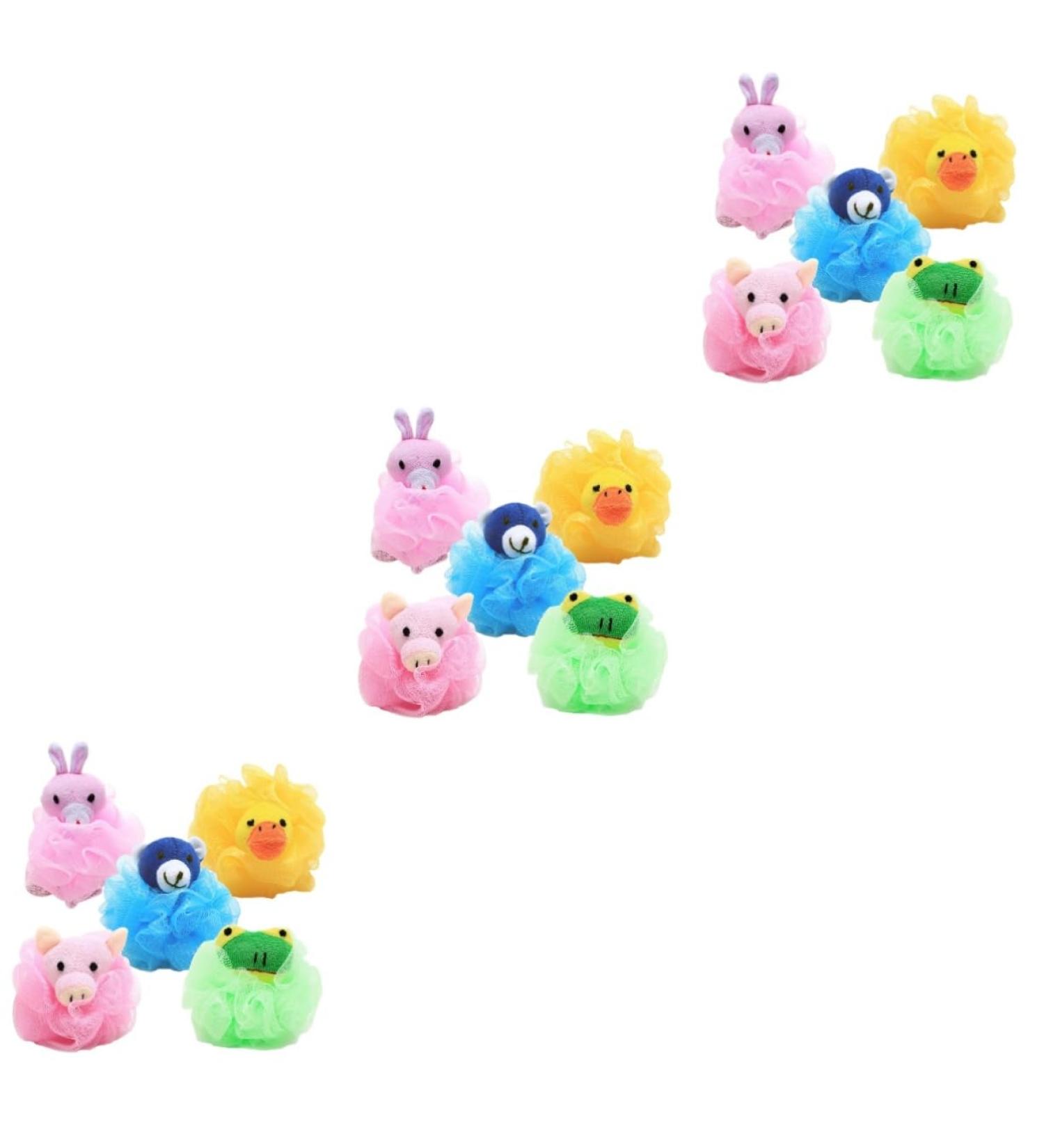 Buy Housoutil 12 Pcs Cartoon Bath Balls & Shower Puffs | Fun Bath Sponges for Kids & Toddlers - Soft Luffa Scrunchies for a Gentle Clean - Buy Online on GoSupps.com
