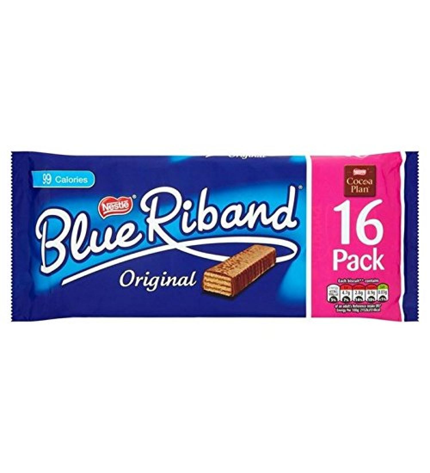 Blue Riband Milk Chocolate Biscuit Bars 16 Pack 16 x 19g (Pack of 6)