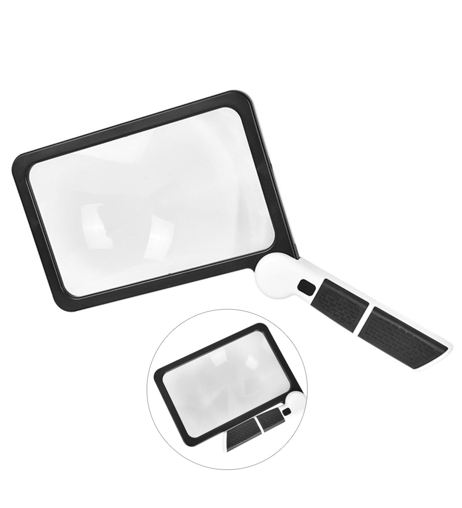 MANJIAMEI Magnifying Glass with Light for Reading 3X Reading Magnifier with 48 LEDs 3 Lighting Modes Folding Handheld Large Screen for Seniors Newspaper Books Small Print - Buy Online on GoSupps.com