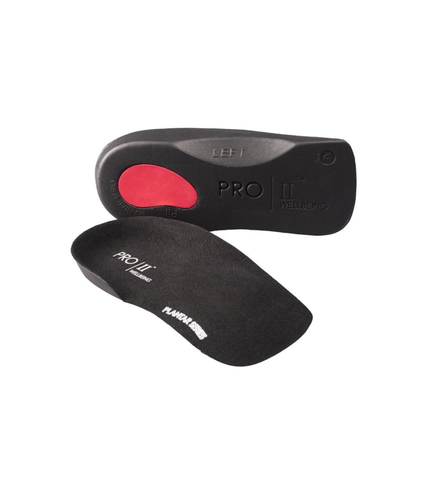 PRO 11 WELLBEING Slim Fit 3/4 Orthotic Insoles with Heel Pad | Plantar Fasciitis Relief (UK 3/4.5 Black) - Buy Online on GoSupps.com