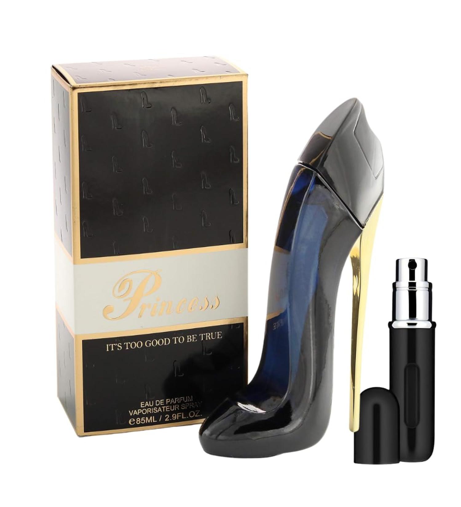 Princess High Heel Eau de Parfum for Women 2.9oz (85ml) Black + Refillable Travel Atomizer - Buy Online on GoSupps.com