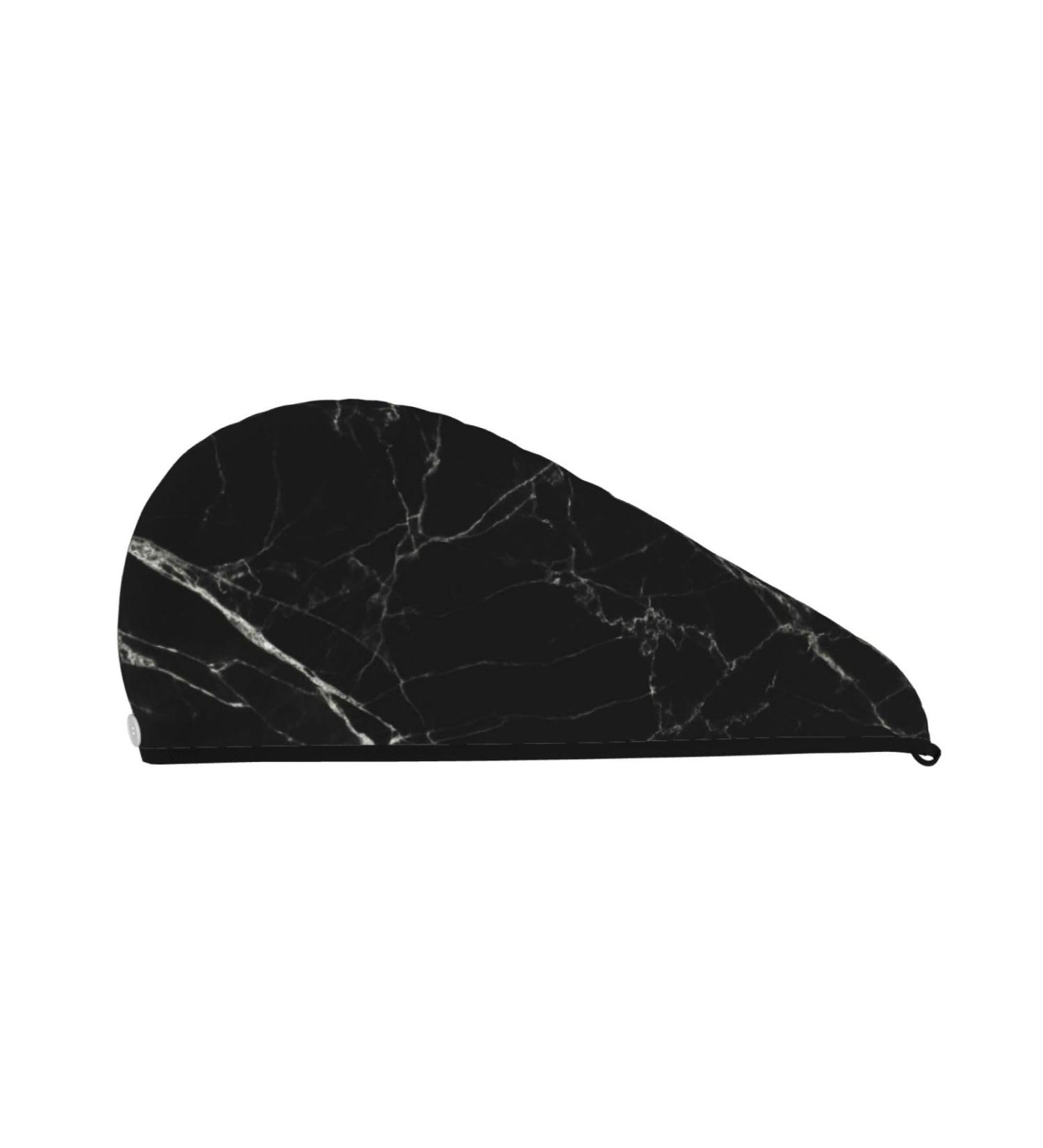 Black Marble Microfiber Hair Towel - Soft Super Absorbent & Quick Dry Wrap for Women with Long Curly and Thick Hair - Buy Online on GoSupps.com