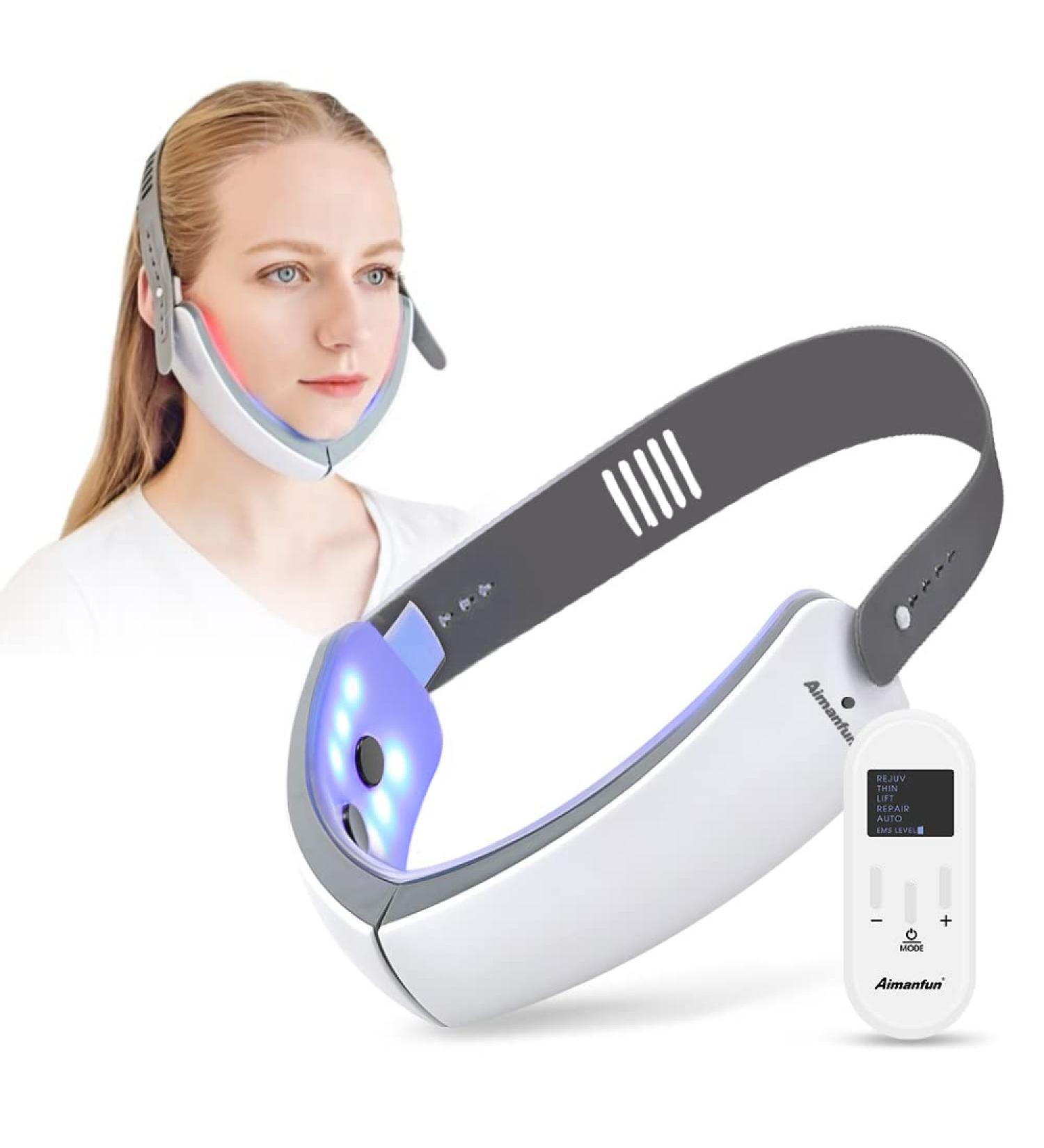 Aimanfun V-Face Slimming Belt with LCD Remote Control for Double Chin - Portable Facial Lifting and Firming Instrument - Buy Online on GoSupps.com