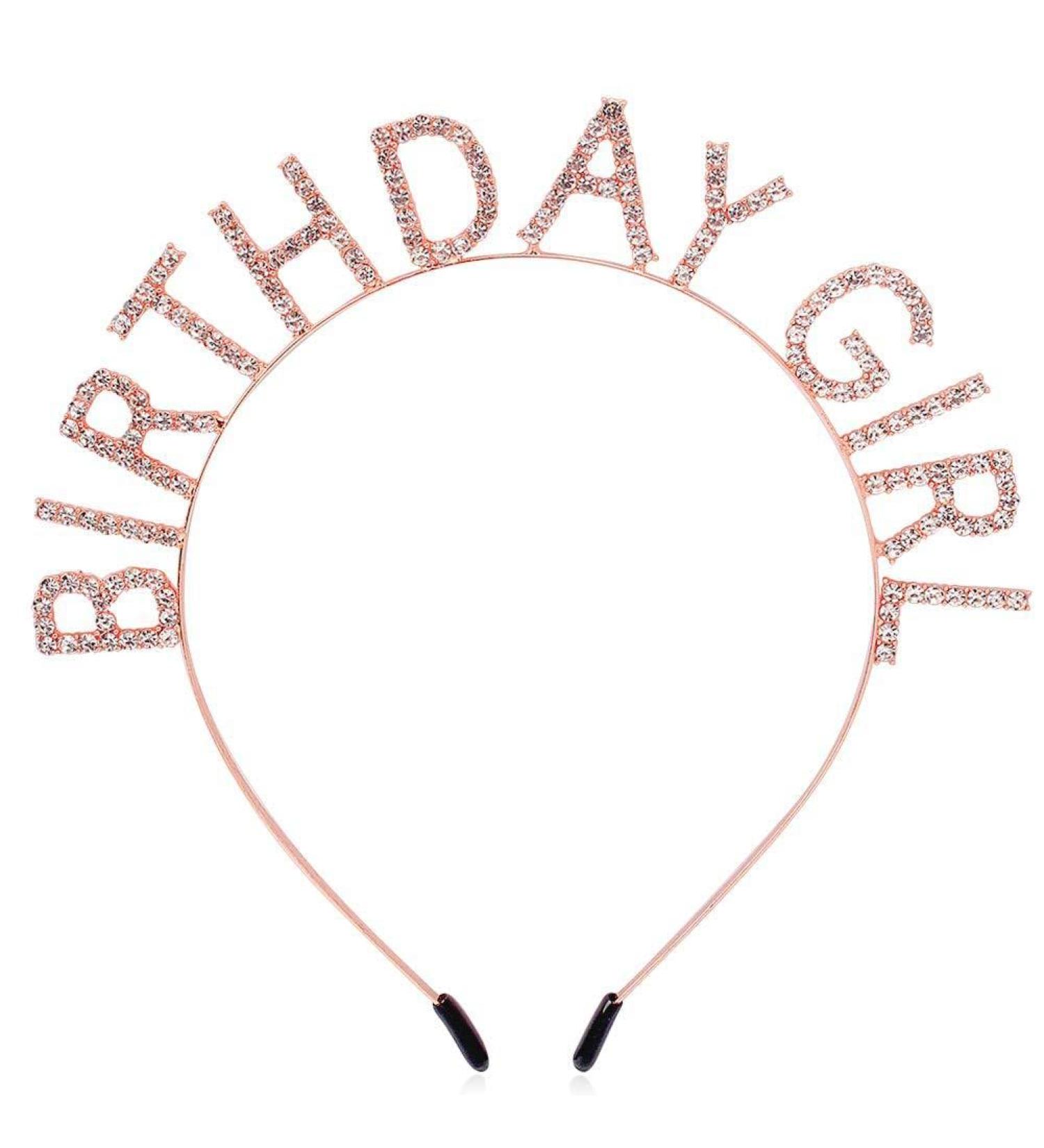 Rose Gold Birthday Girl Headband & Tiara Set | Sweet Happy Birthday Gifts for Women & Girls - Buy Online on GoSupps.com