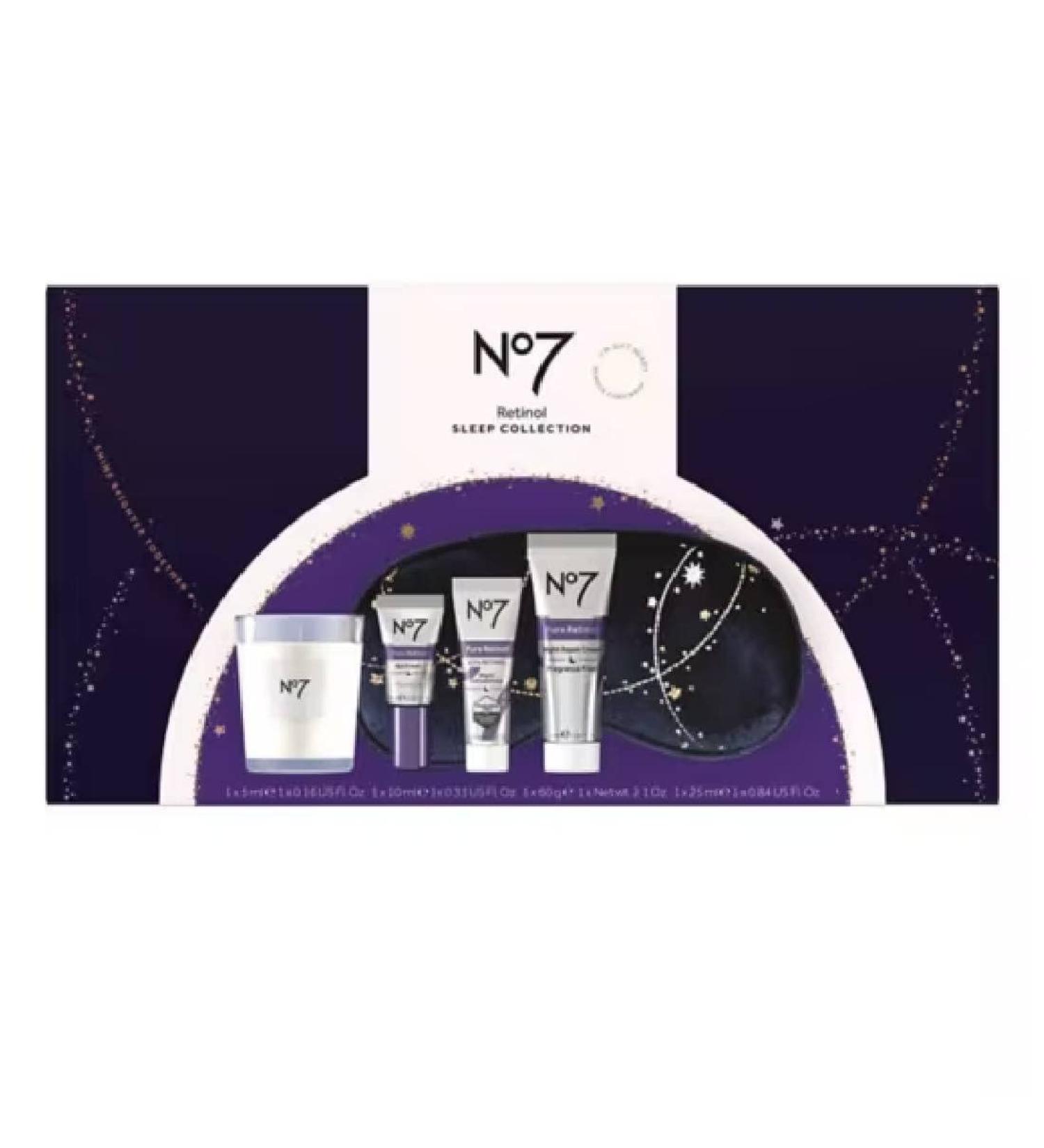 No7 Retinol Sleep Collection 5 Piece Gift Set the Ultimate Sleep Wellness Gift Set Night-Time Care Set Best For Christmas Gift